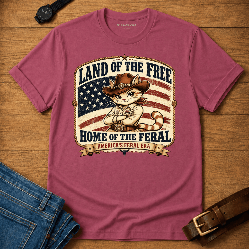 Land of the Free Home of the Feral T-shirt