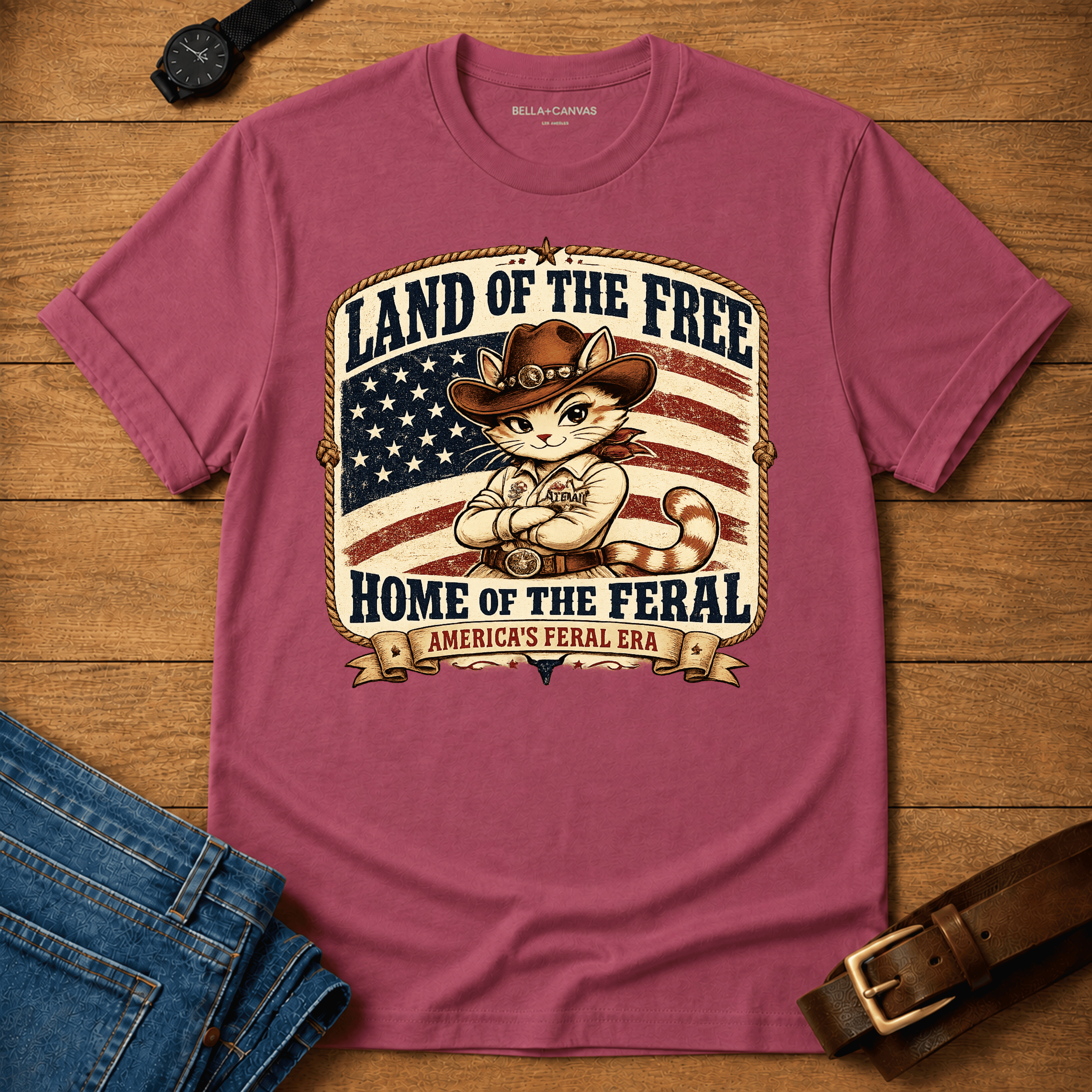 Land of the Free Home of the Feral T-shirt
