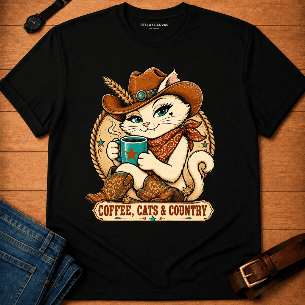 Coffee Cats Country Dixie T-shirt