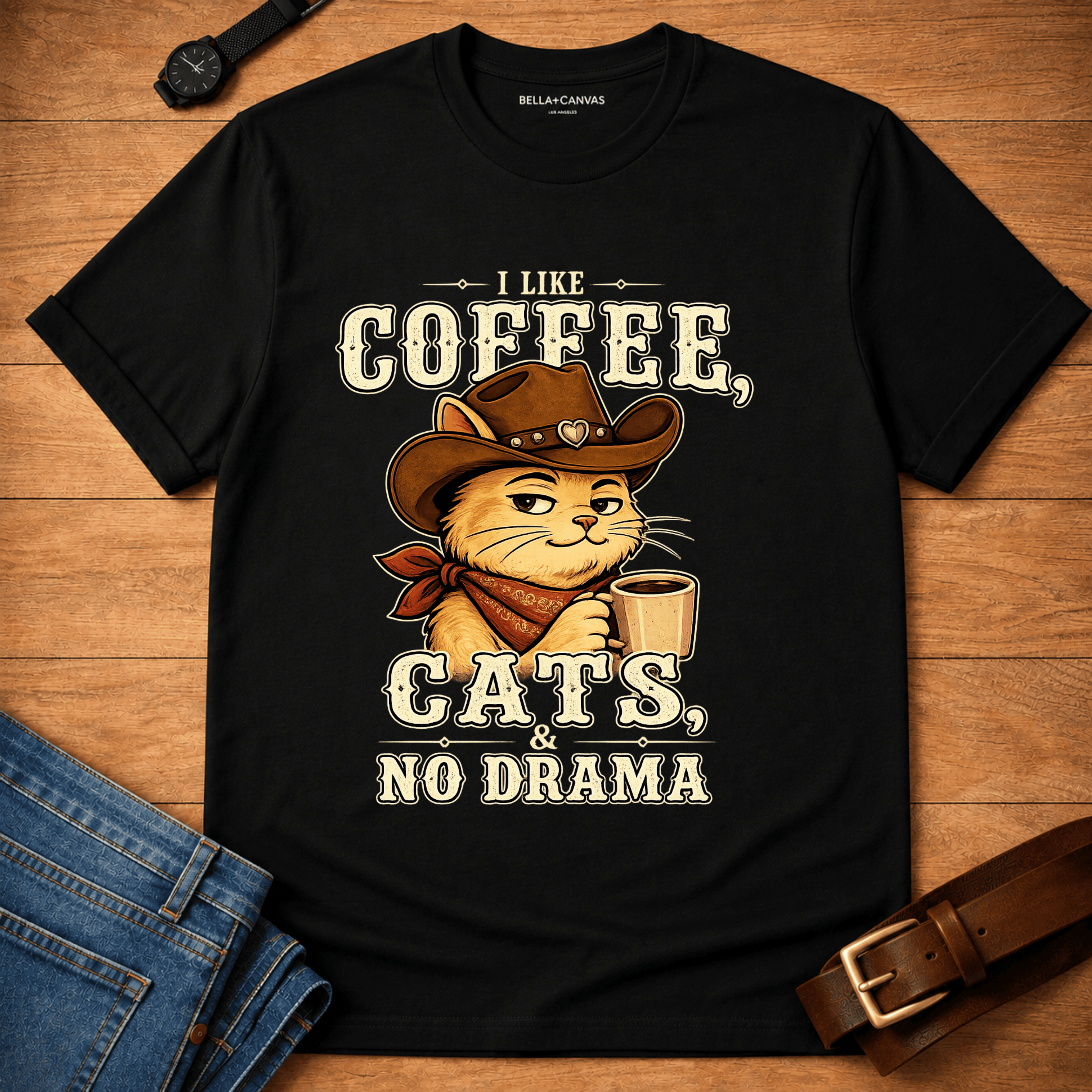 Coffee Cats No Drama t-shirt