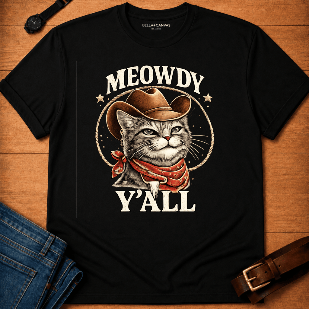 Meowdy Y'all Badge t-shirt