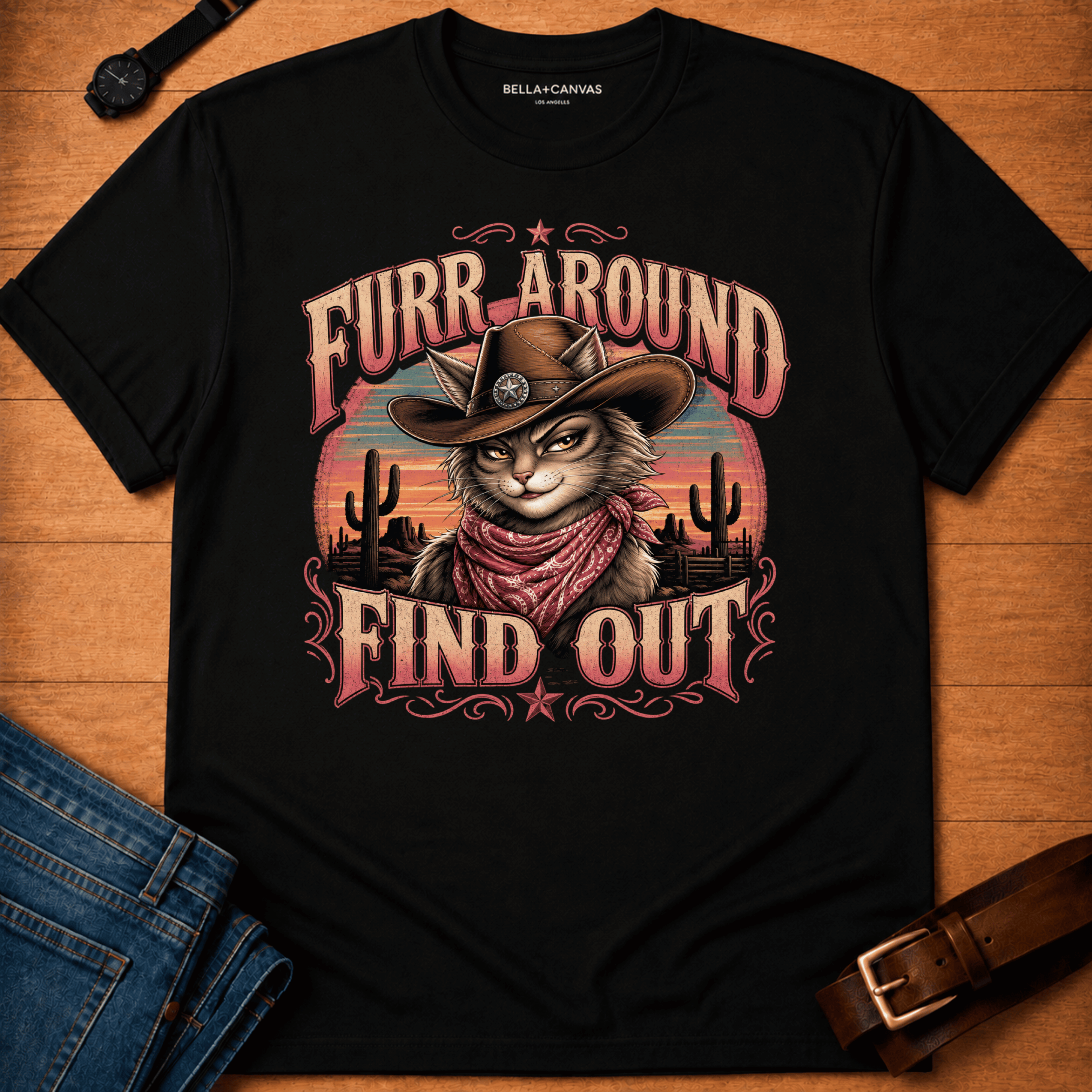 Furr Around Sunset t-shirt
