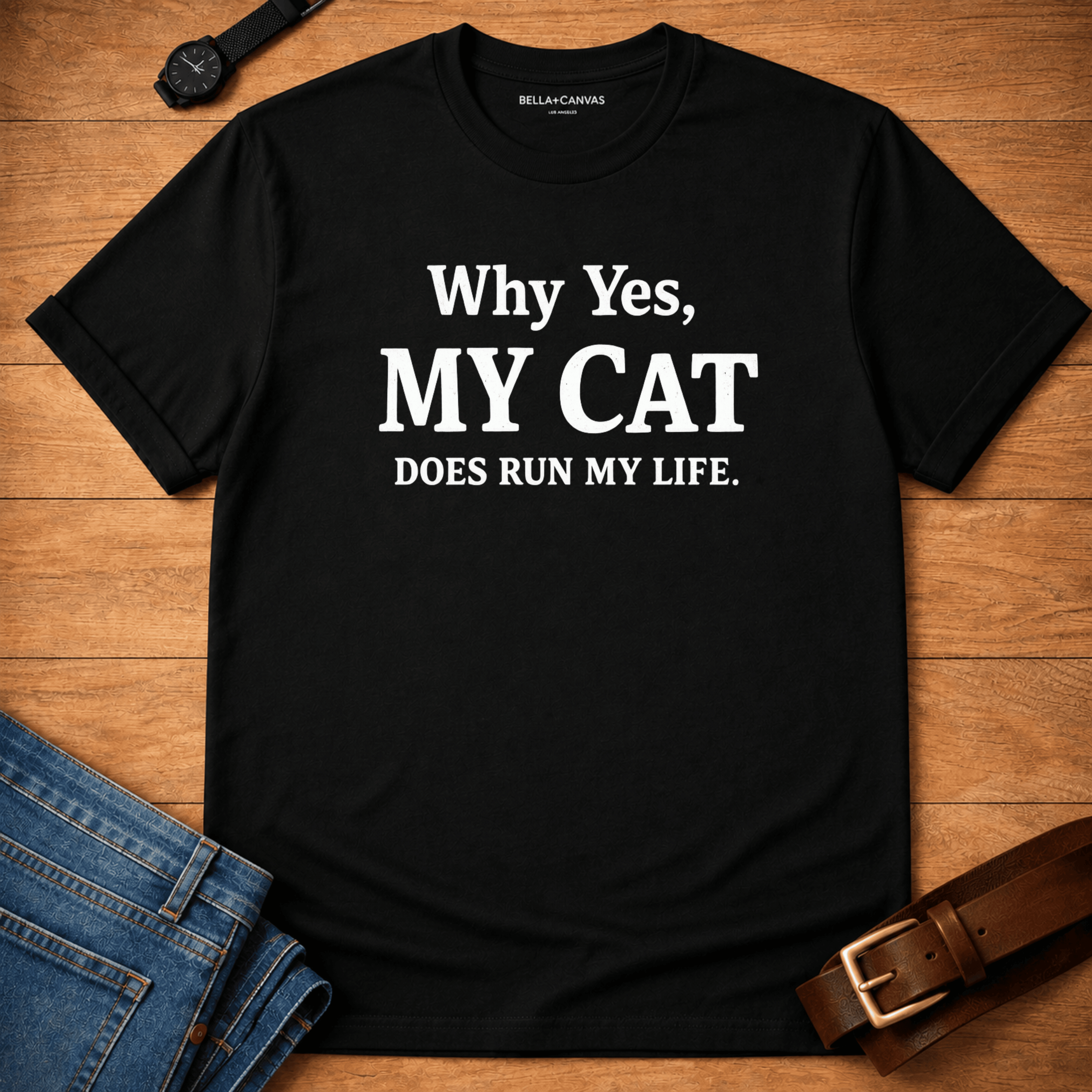 Cat Runs Life T-shirt