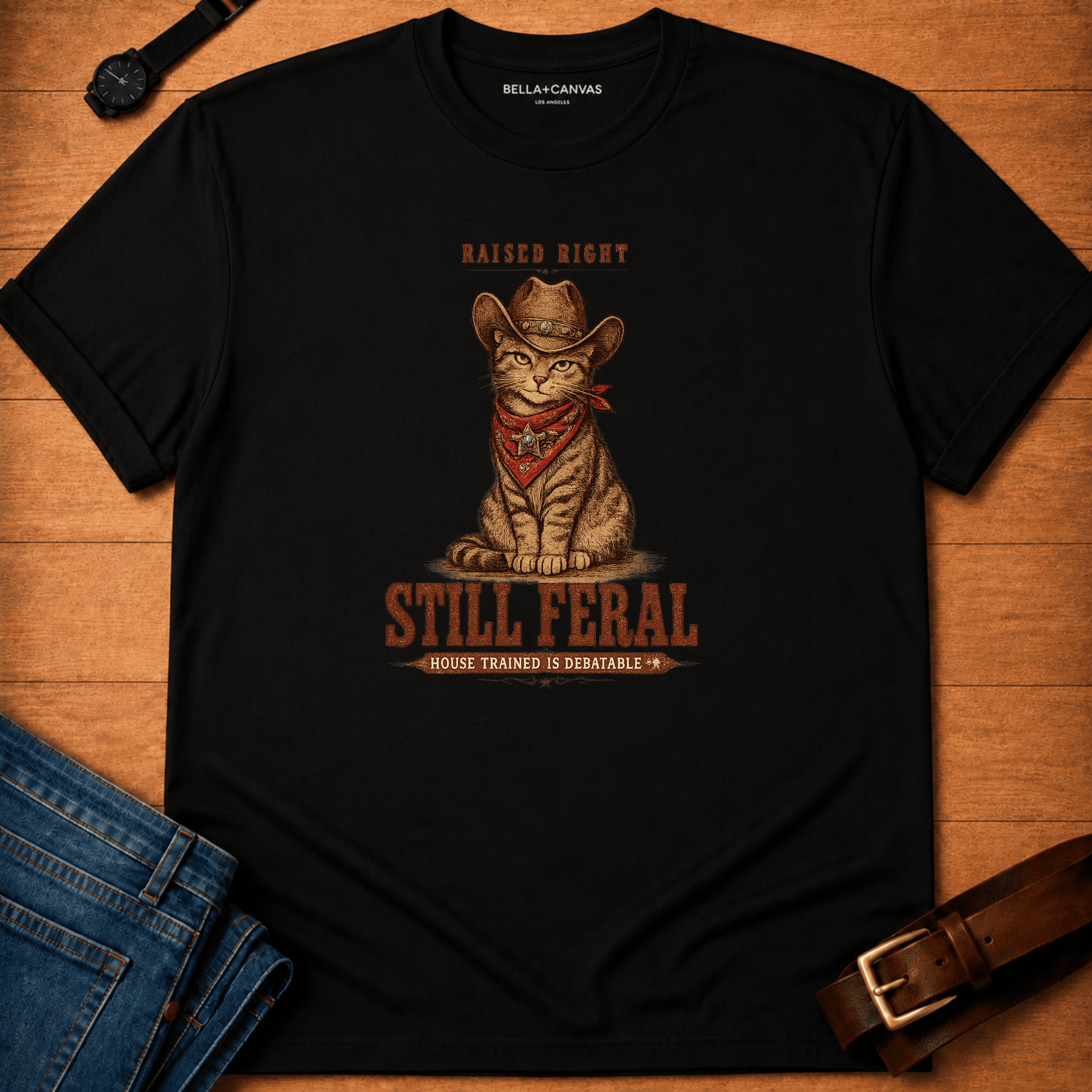 Raised Right Still Feral C T-shirt