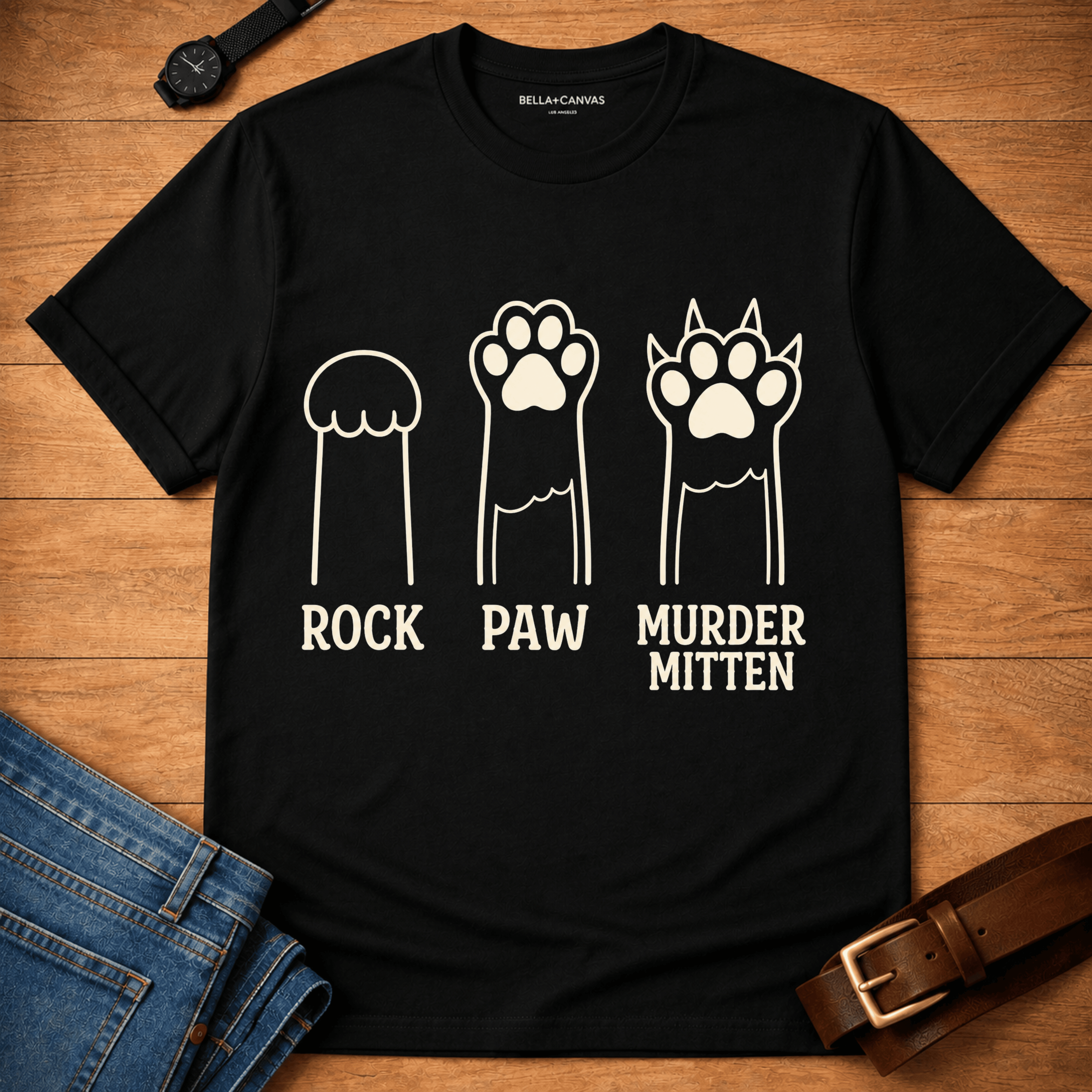 Rock Paw Murder Mitten t-shirt