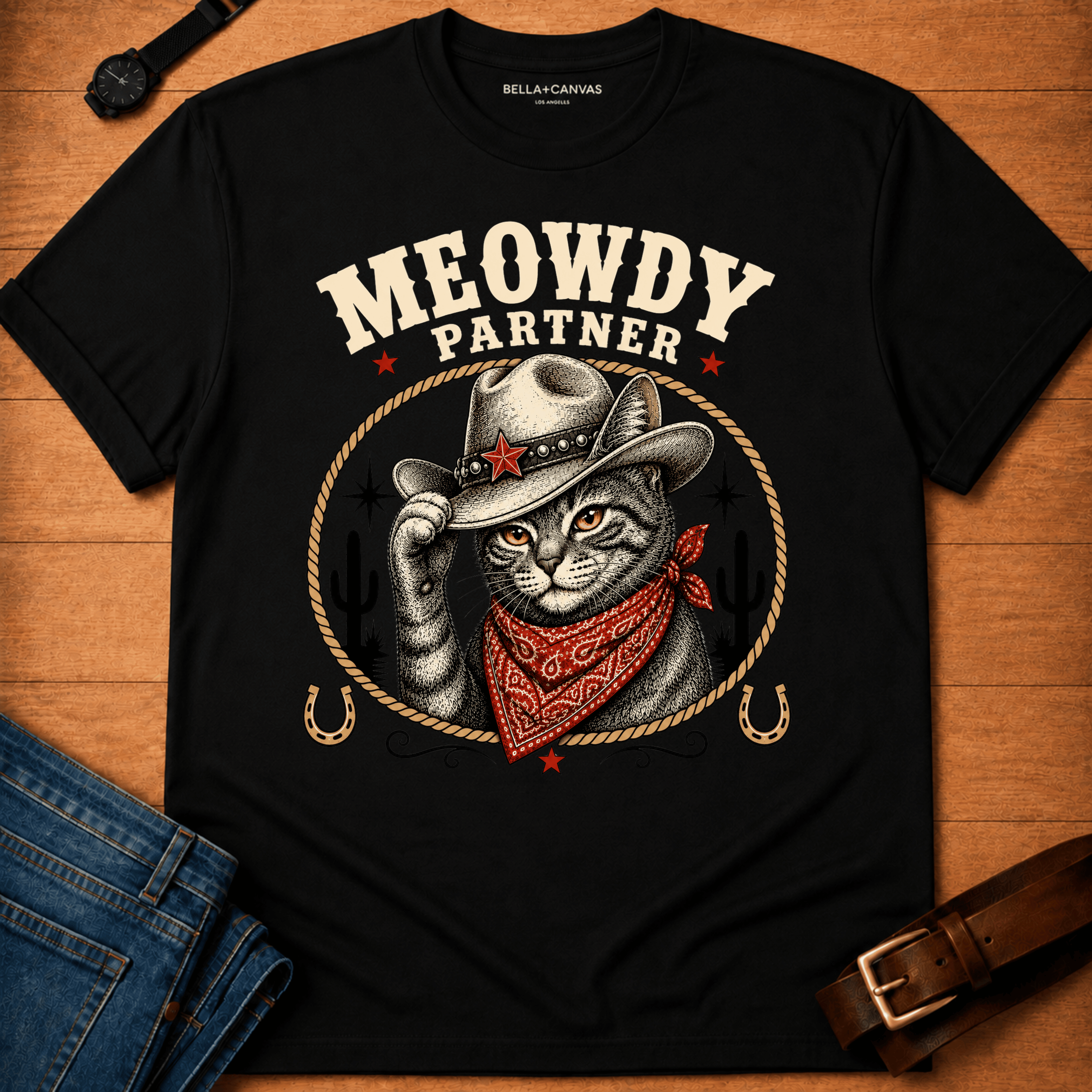Meowdy Partner Silver Tabby T-shirt