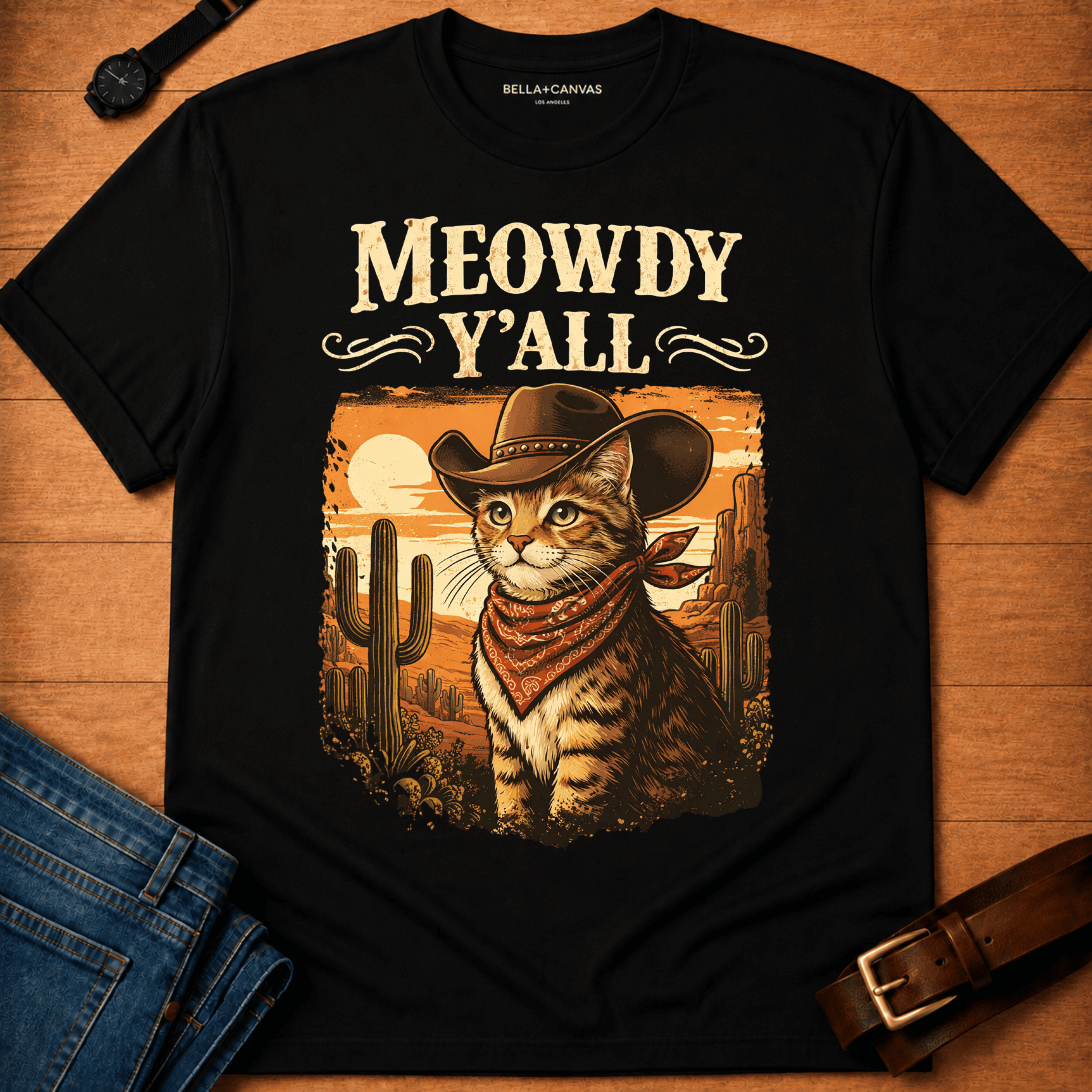 Meowdy Sunset 2 t-shirt