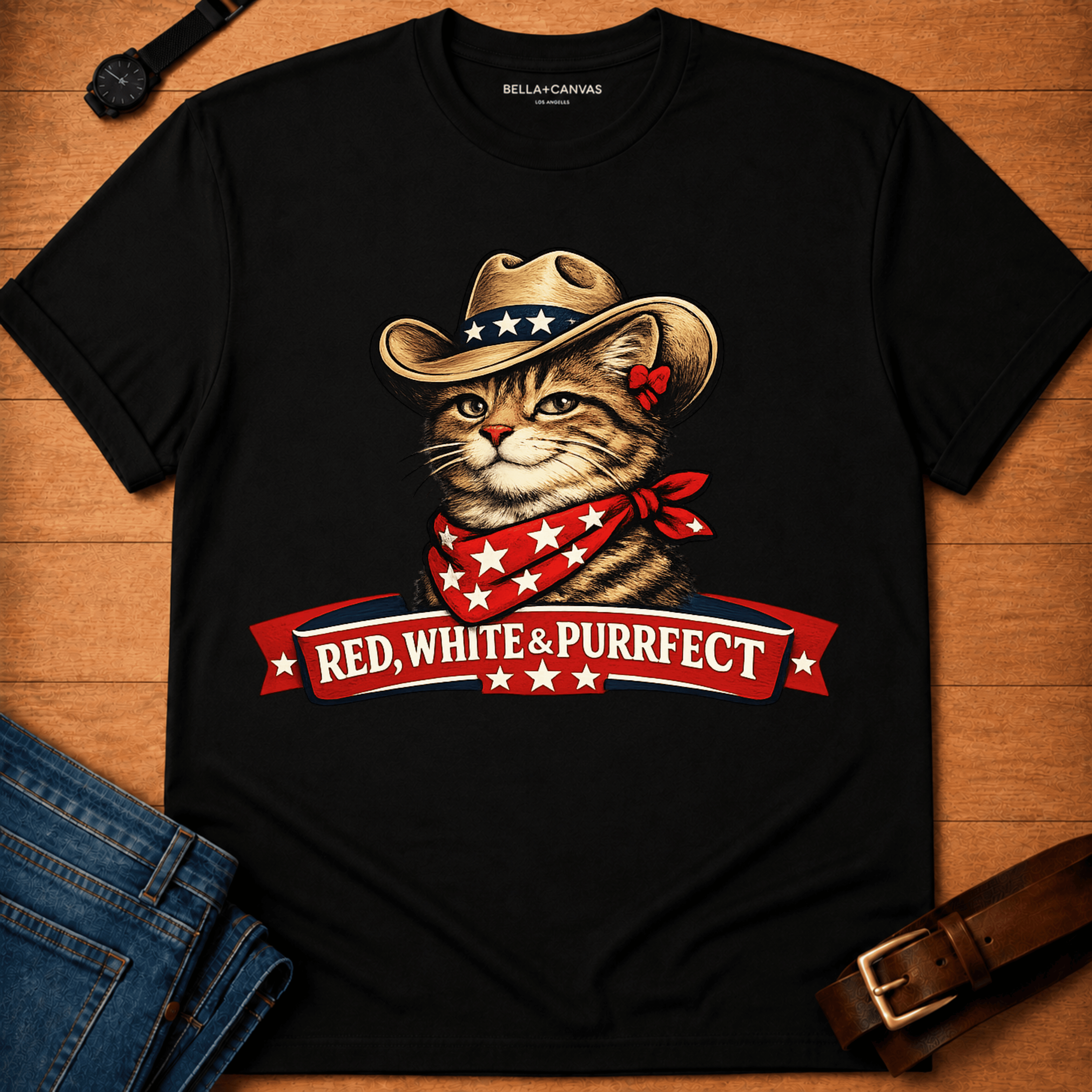 Red White Purrfect t-shirt