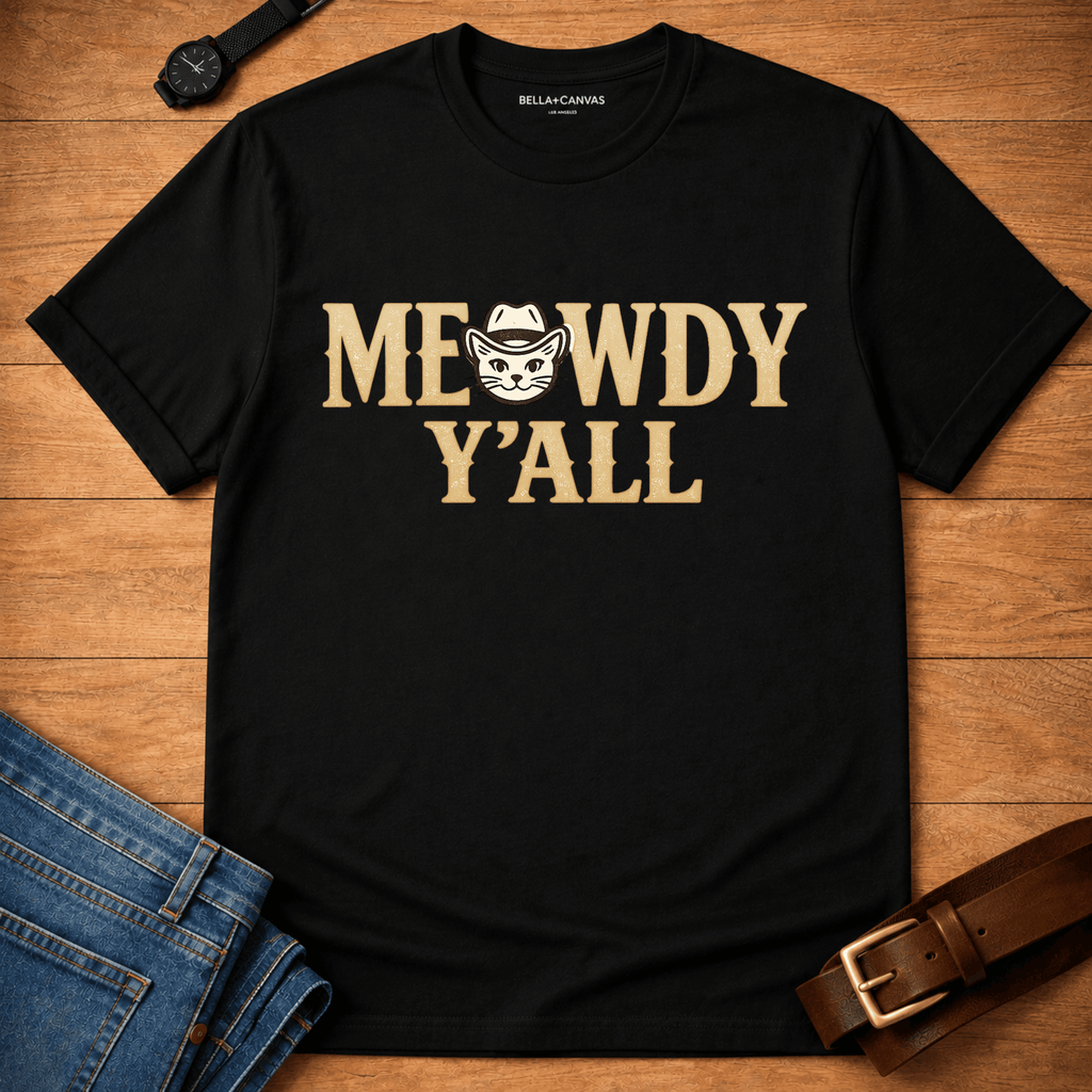 Meowdy Y'all Text T-shirt