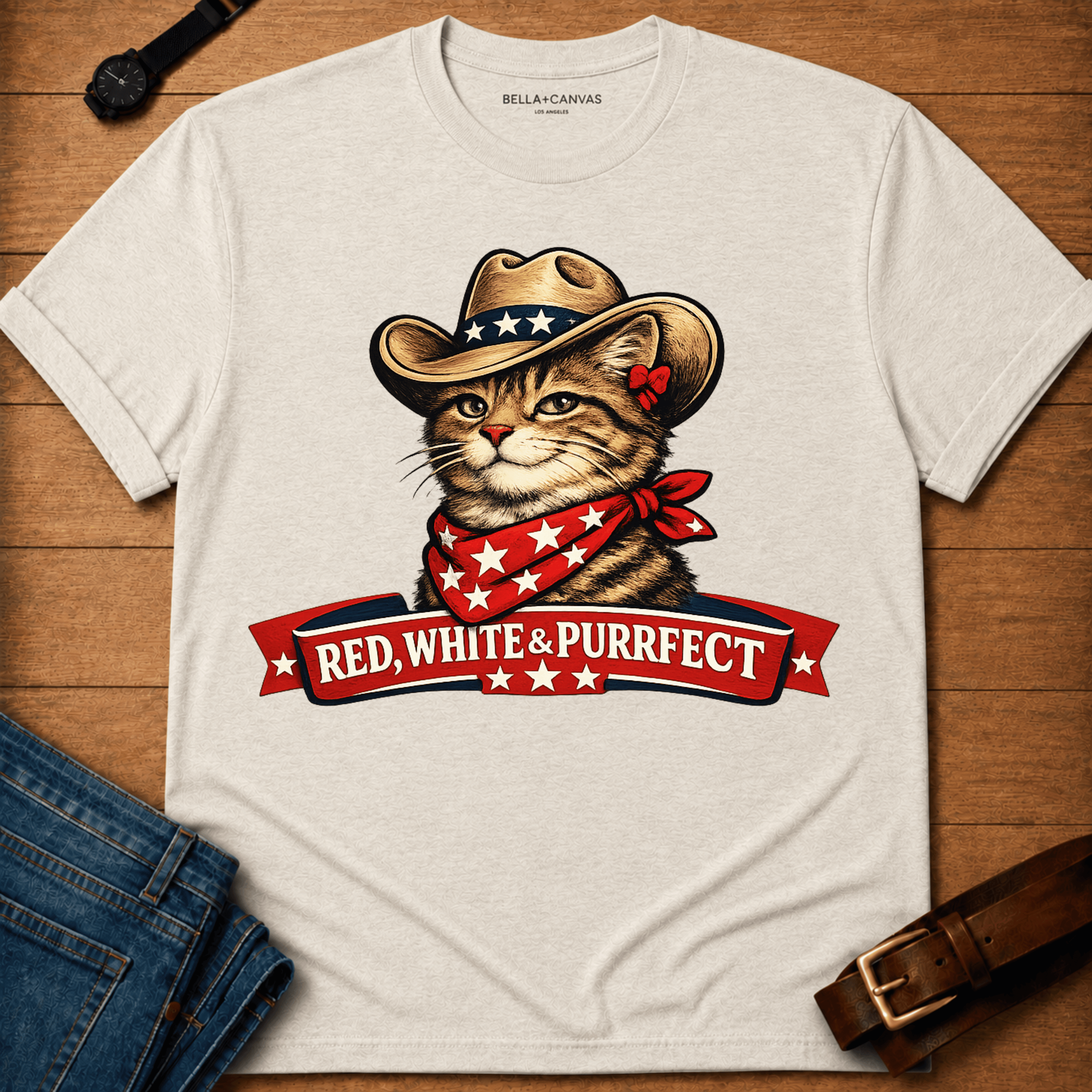 Red White Purrfect t-shirt
