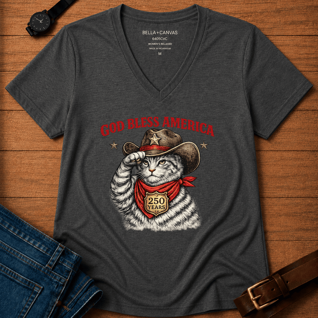 God Bless America Women’s v-neck