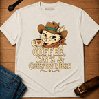 Coffee Country Cats Text & Dixie T-shirt
