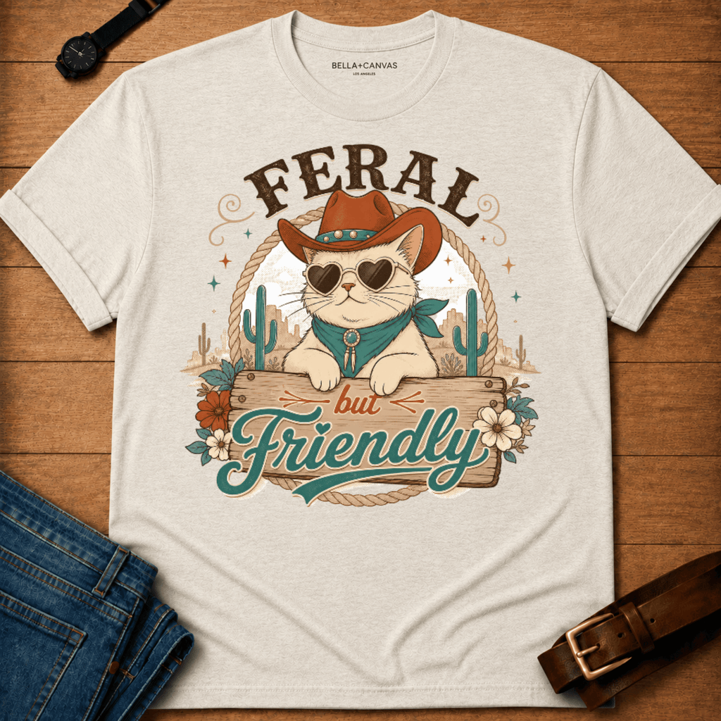 Feral but Friendly Desert Illustration T-shirt
