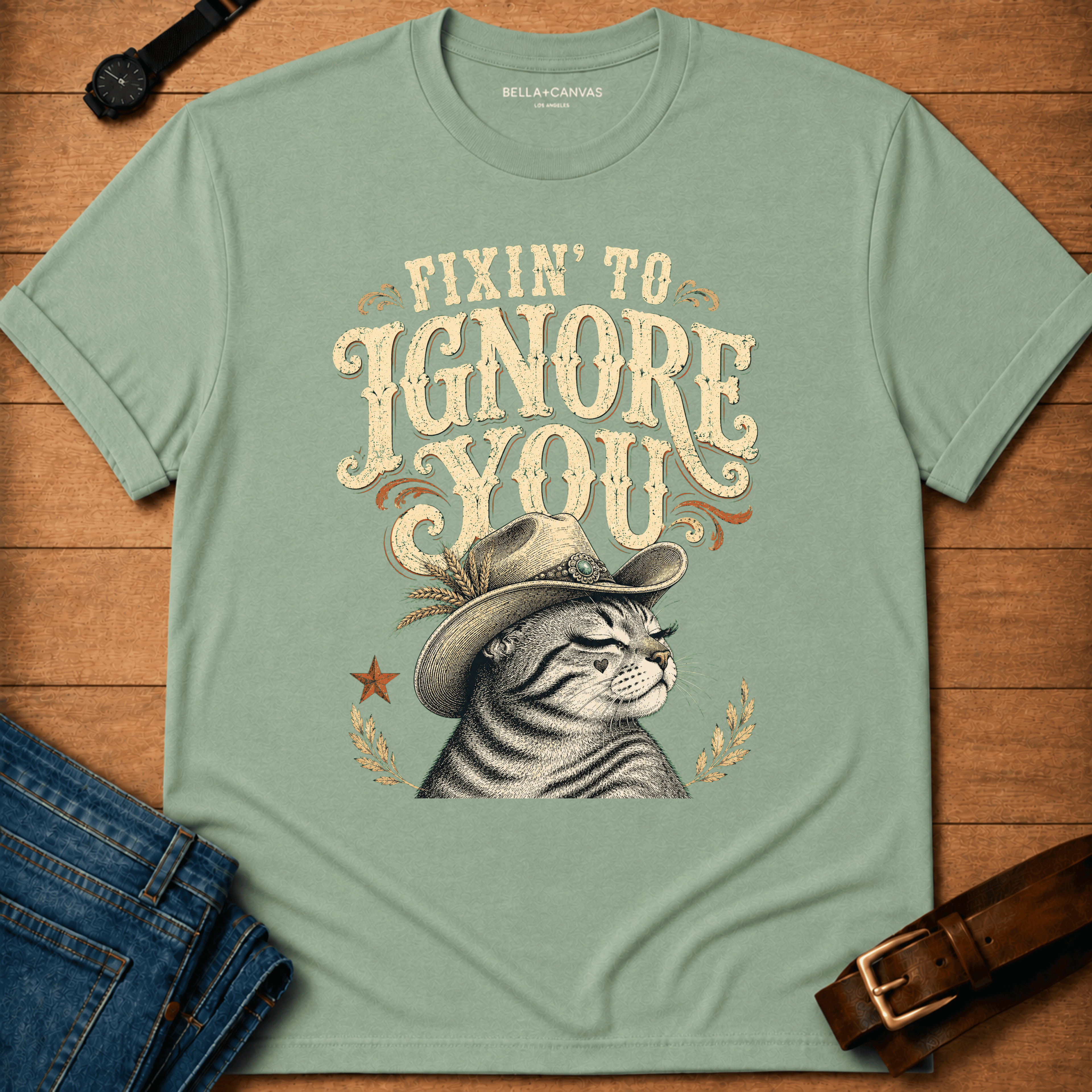 Fixin to Ignore Text & Tabby T-shirt