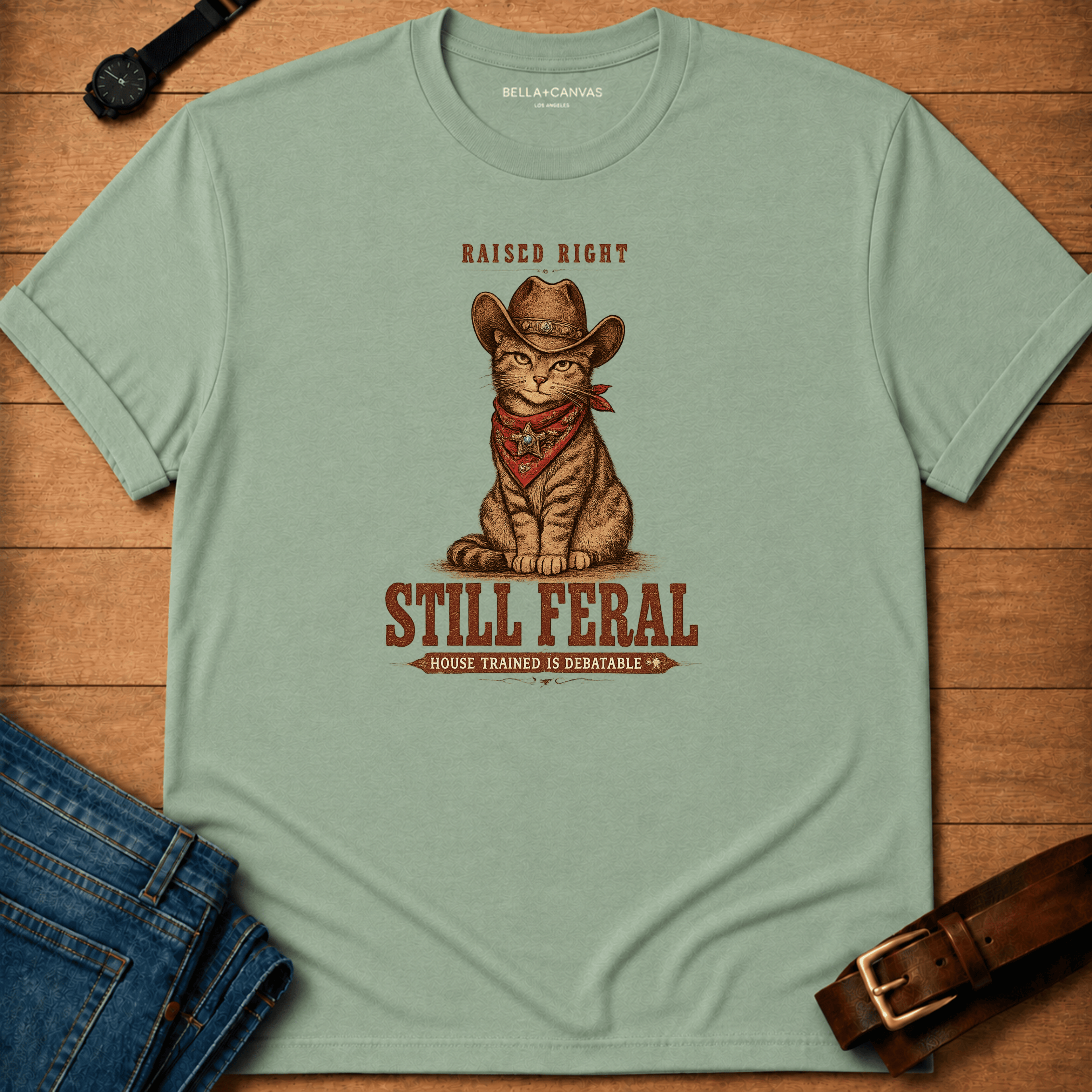 Raised Right Still Feral C T-shirt