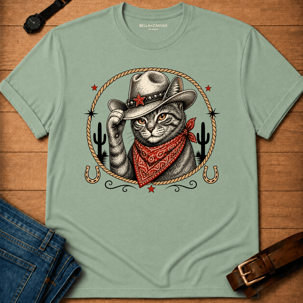 Western Cat Badge T-shirt