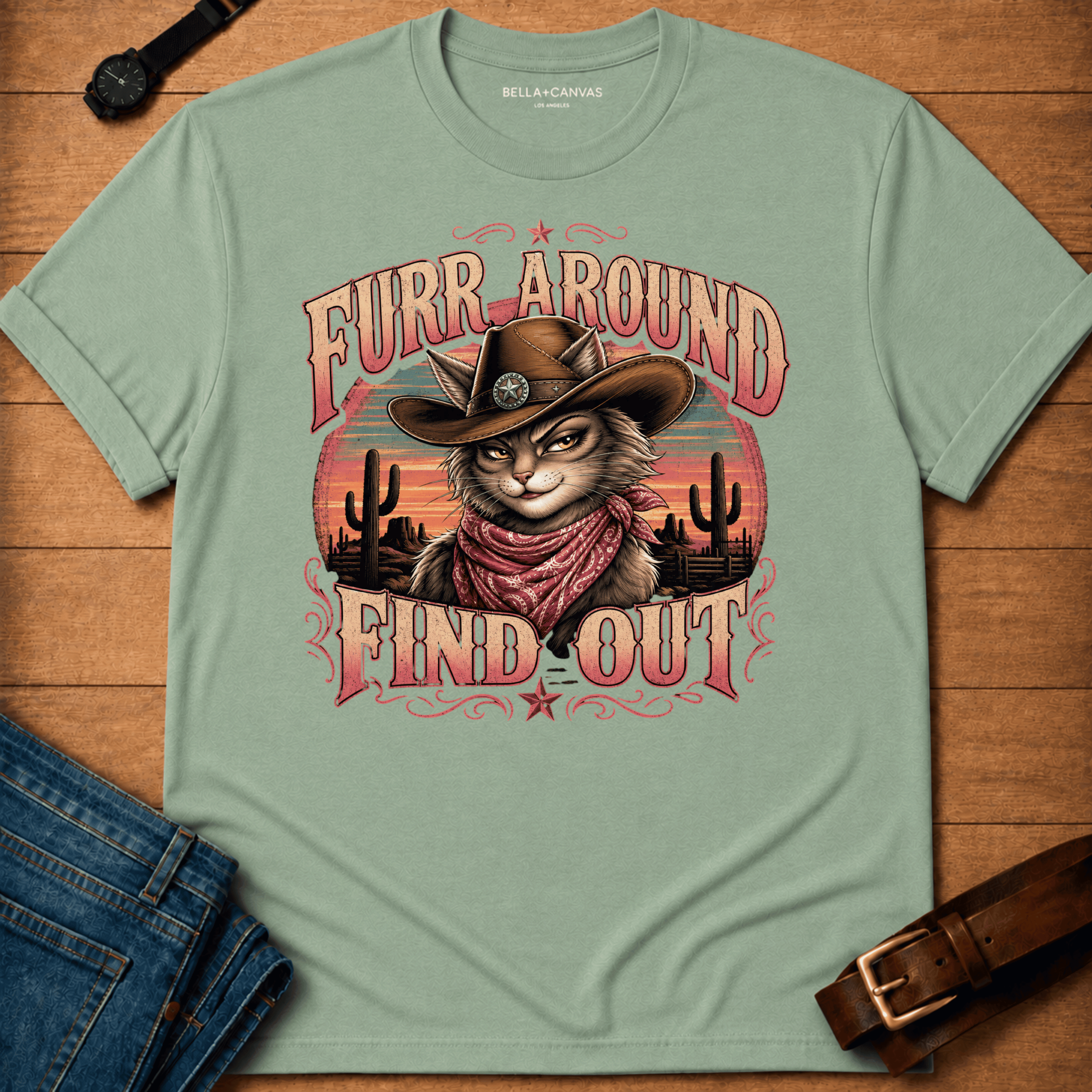 Furr Around Sunset t-shirt