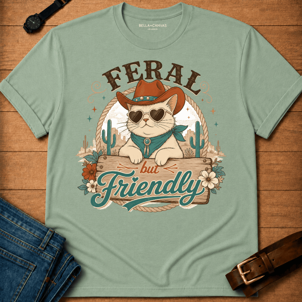 Feral but Friendly Desert Illustration T-shirt