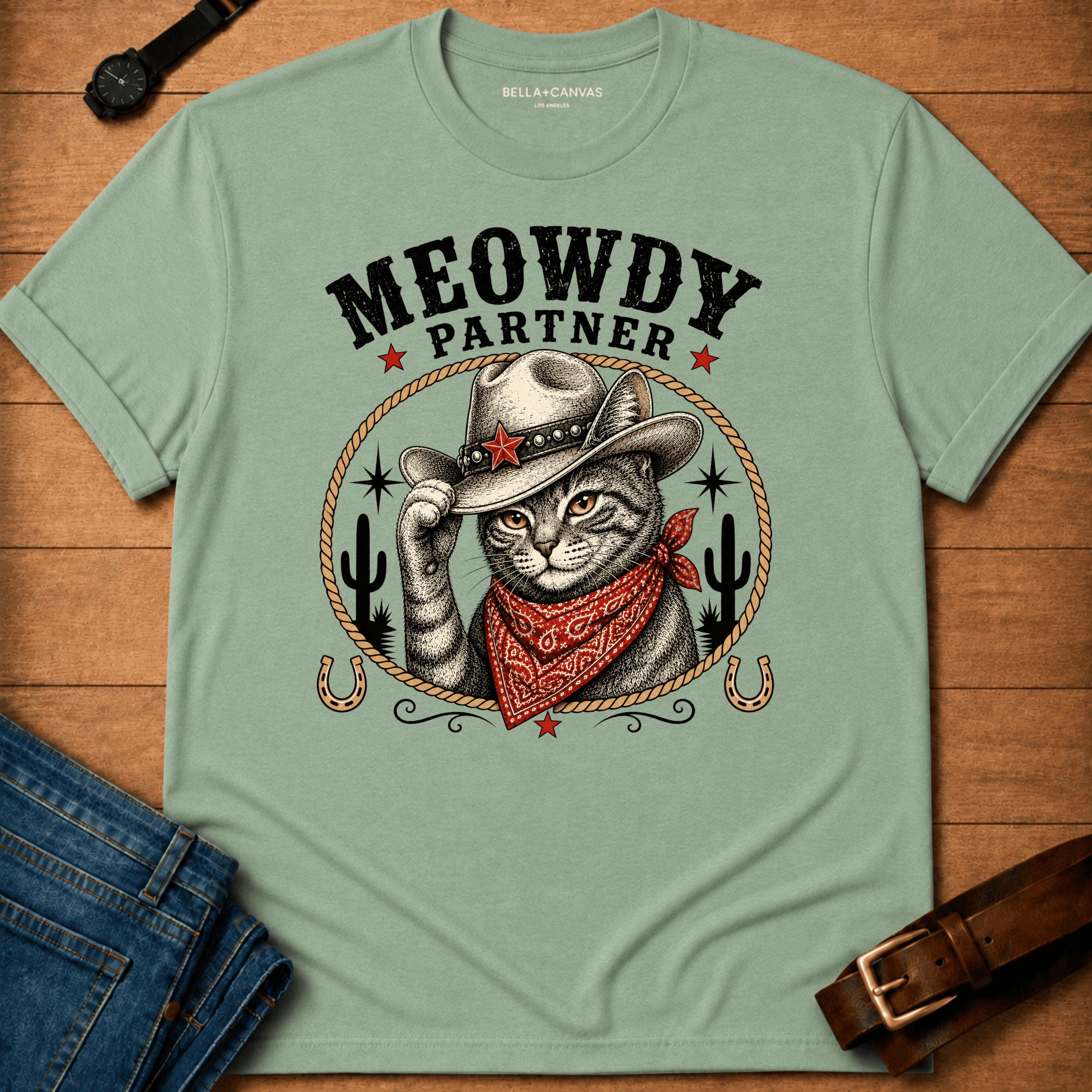 Meowdy Partner Silver Tabby T-shirt