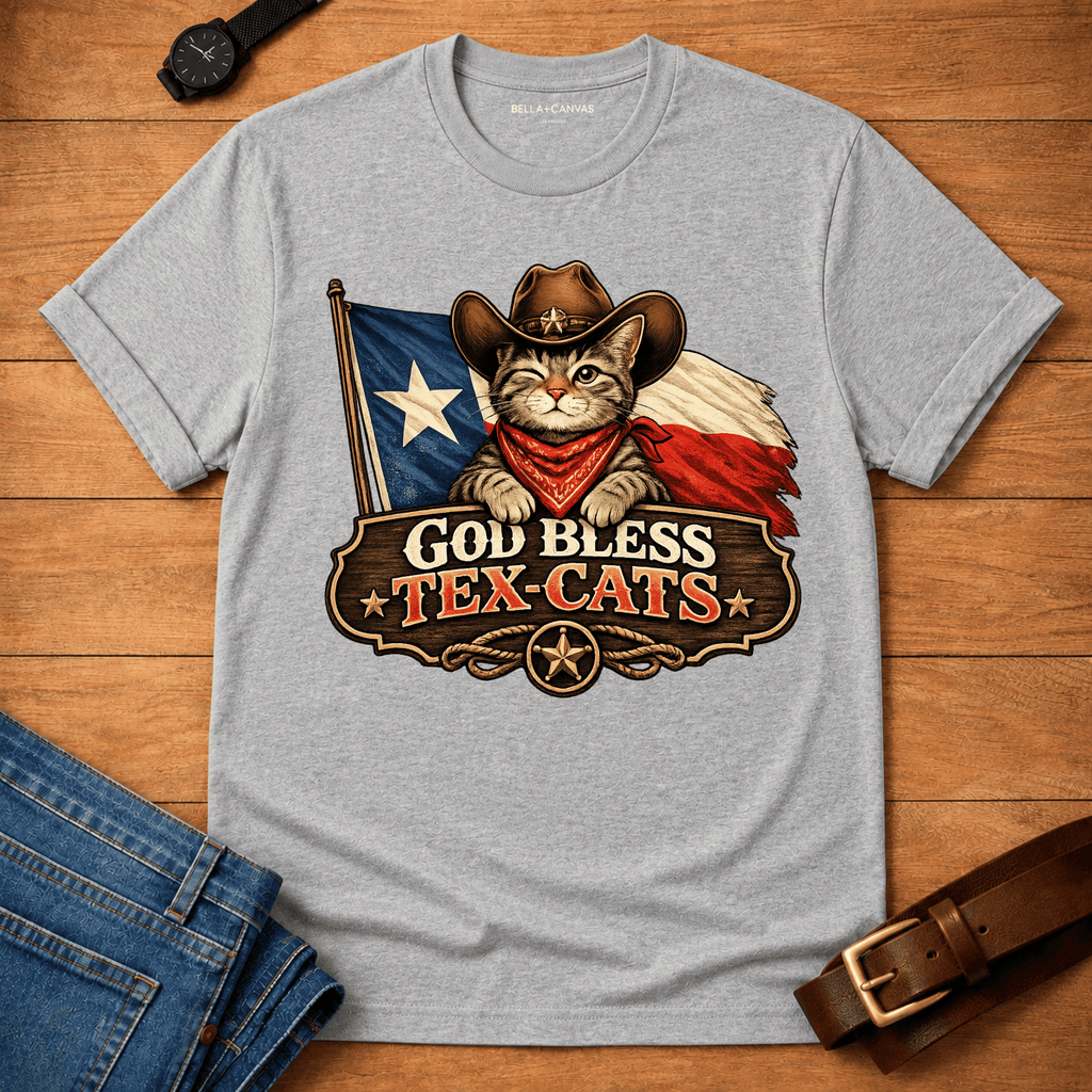 God Bless Tex Cats T-shirt