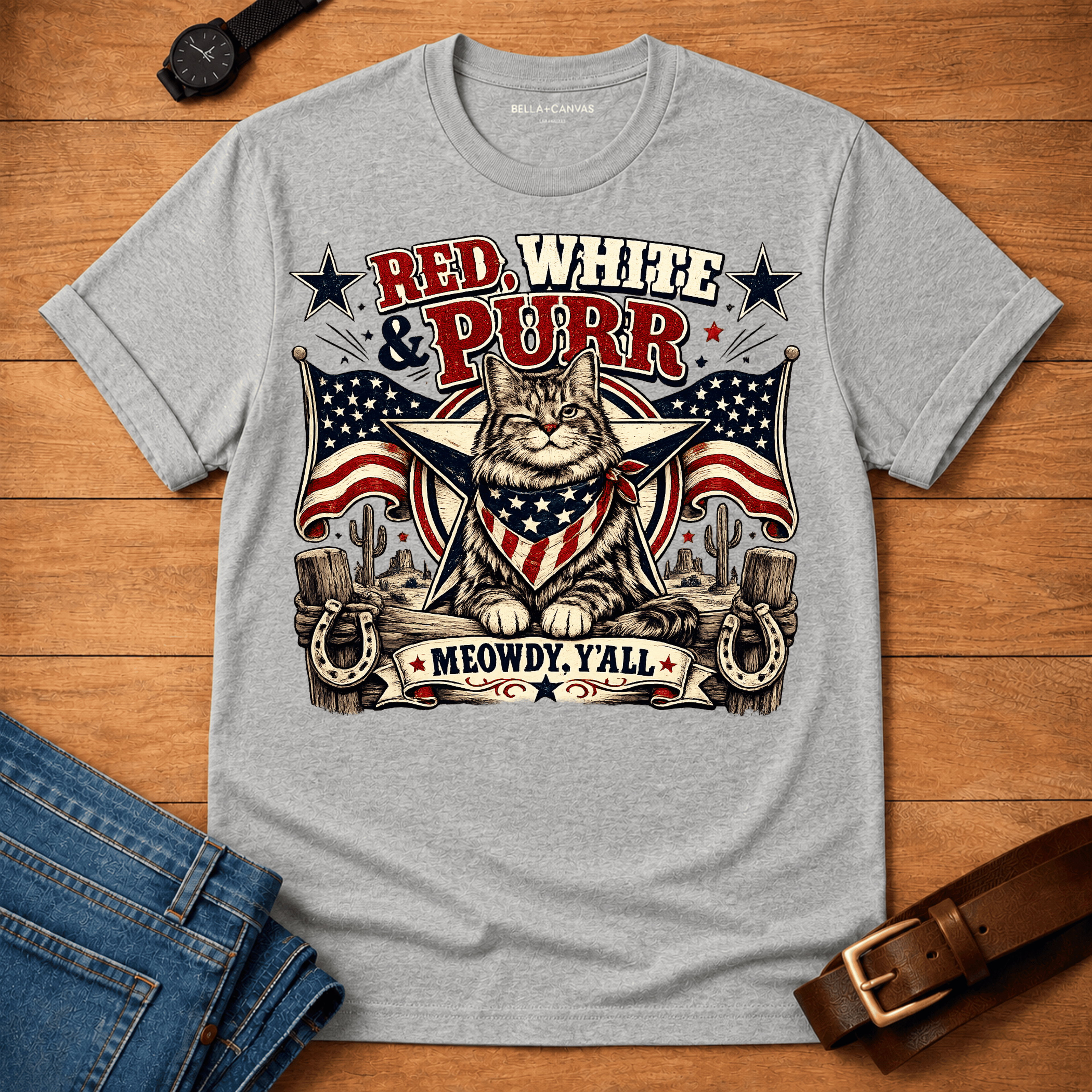 Red White, Purr T-shirt