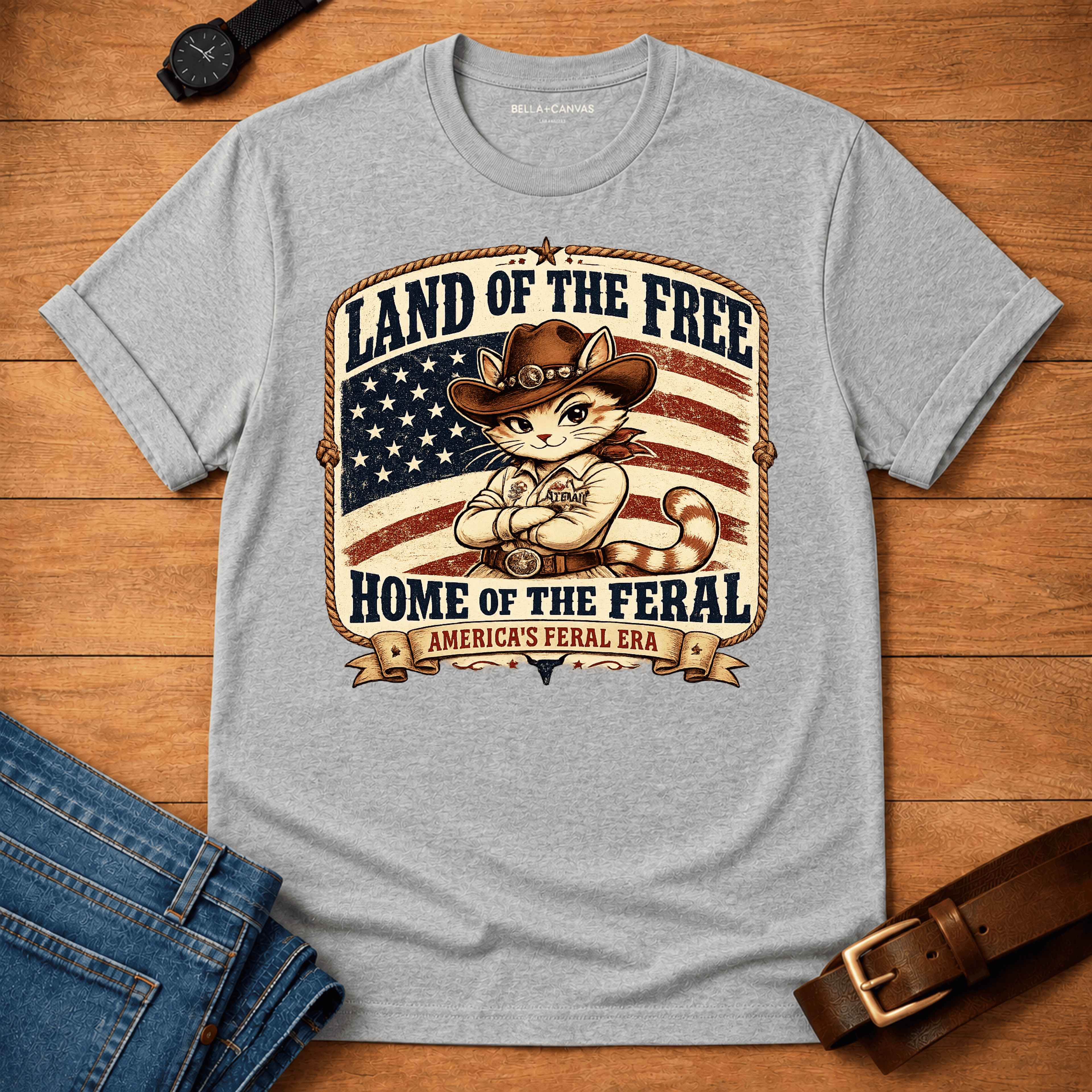 Land of the Free Home of the Feral T-shirt