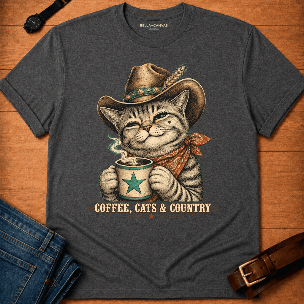 Coffee Cats Country Tabby t-shirt