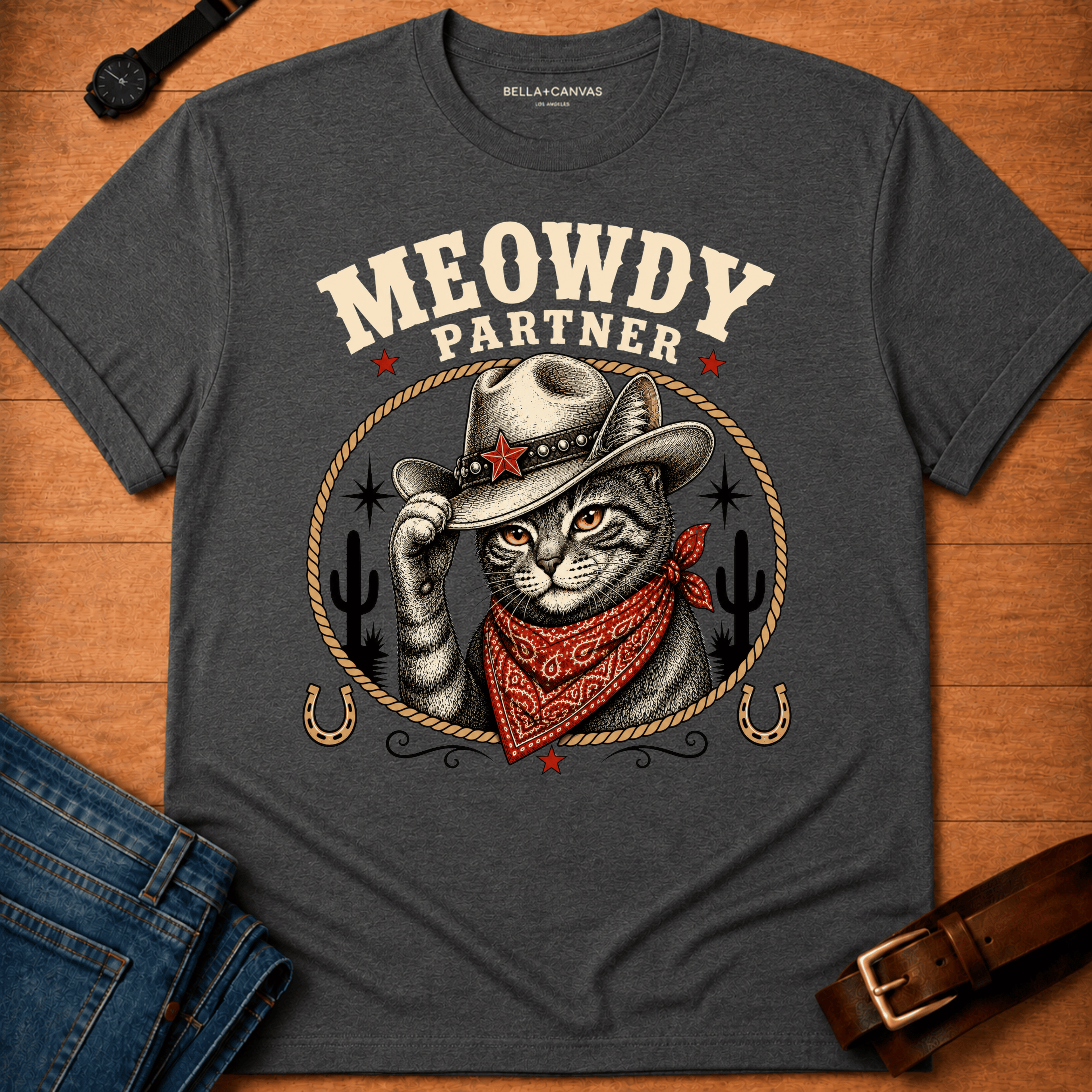 Meowdy Partner Silver Tabby T-shirt