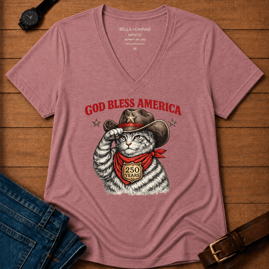 God Bless America Women’s v-neck