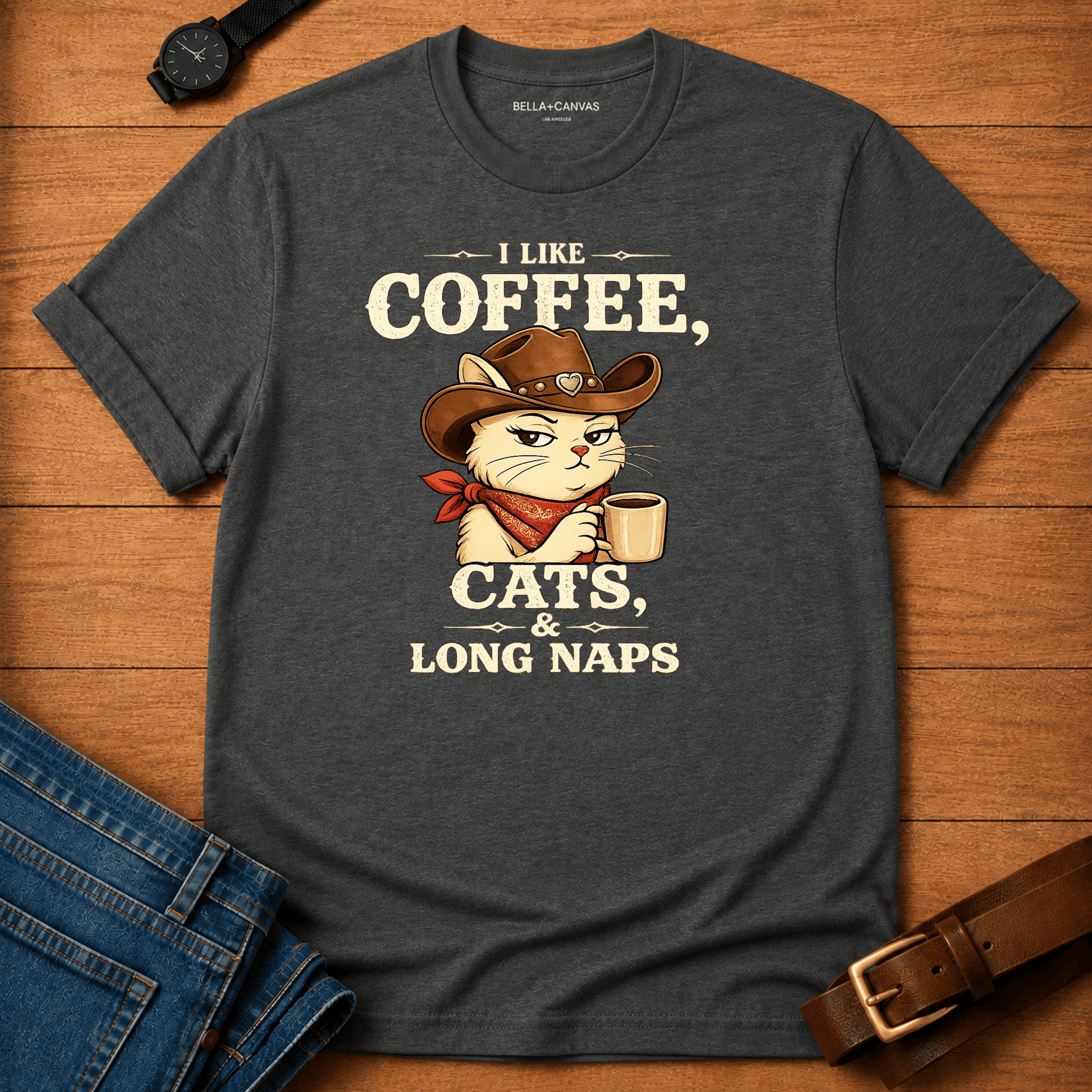 I like Coffee, Cats, and Naps T-shirt