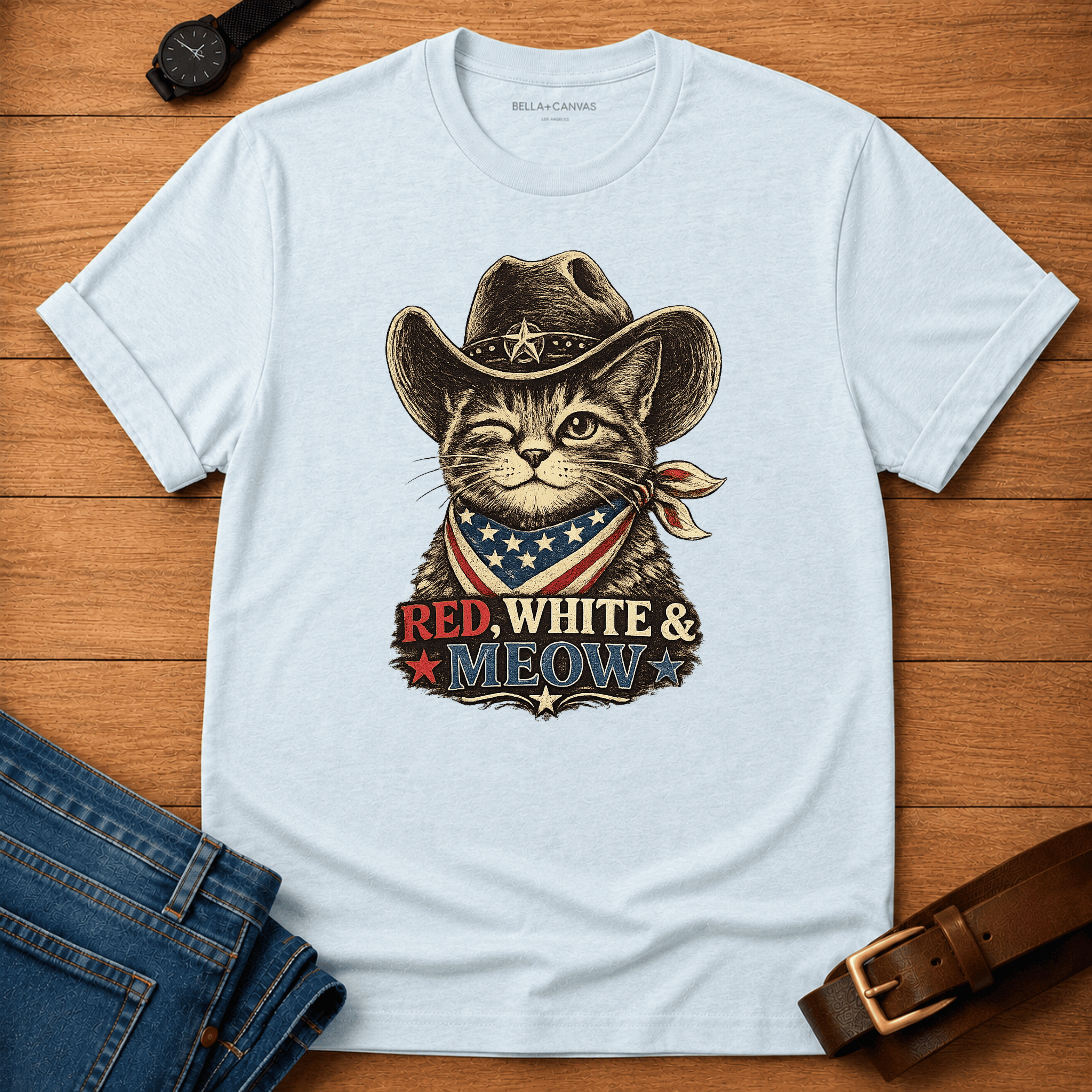 Red White and Meow T-shirt