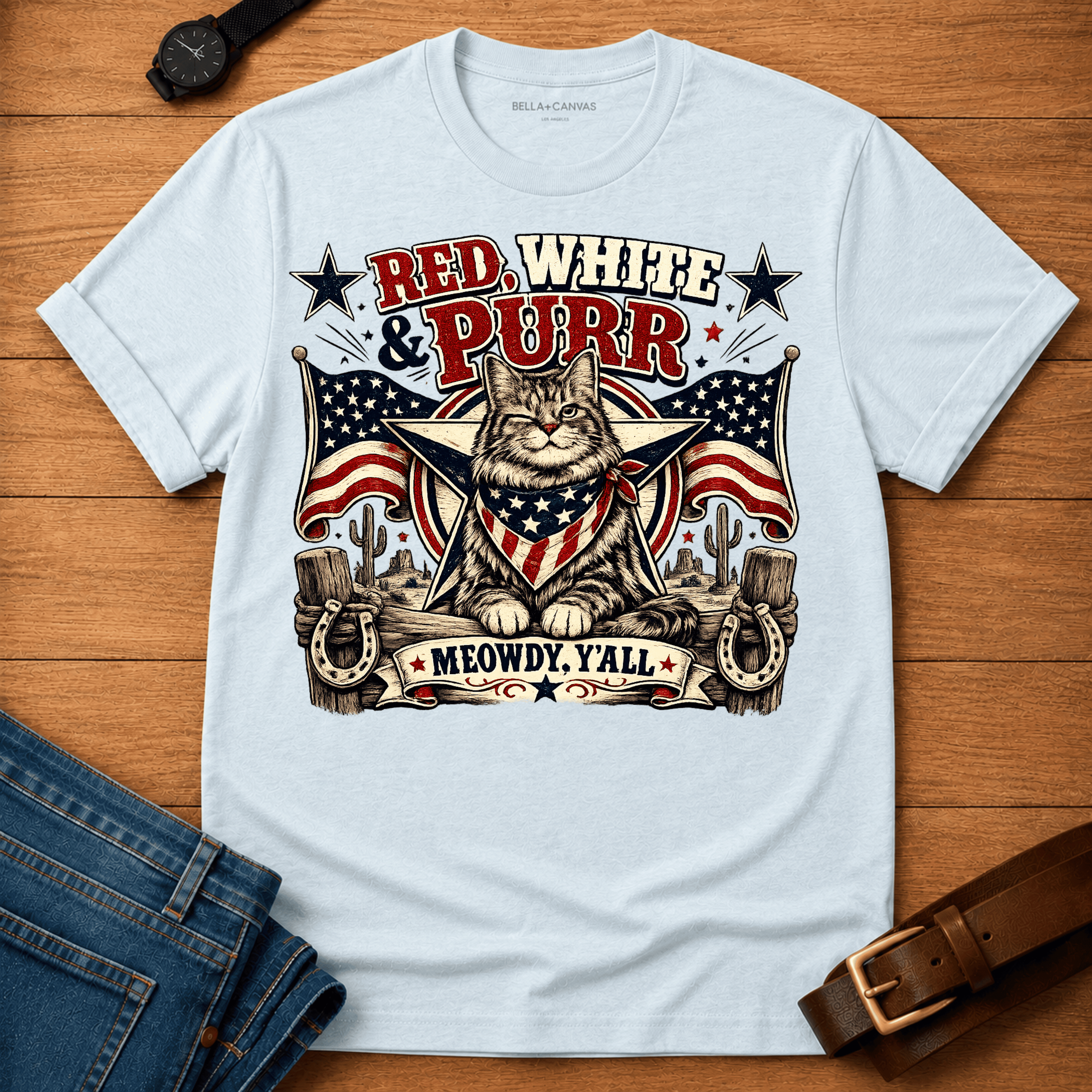Red White, Purr T-shirt
