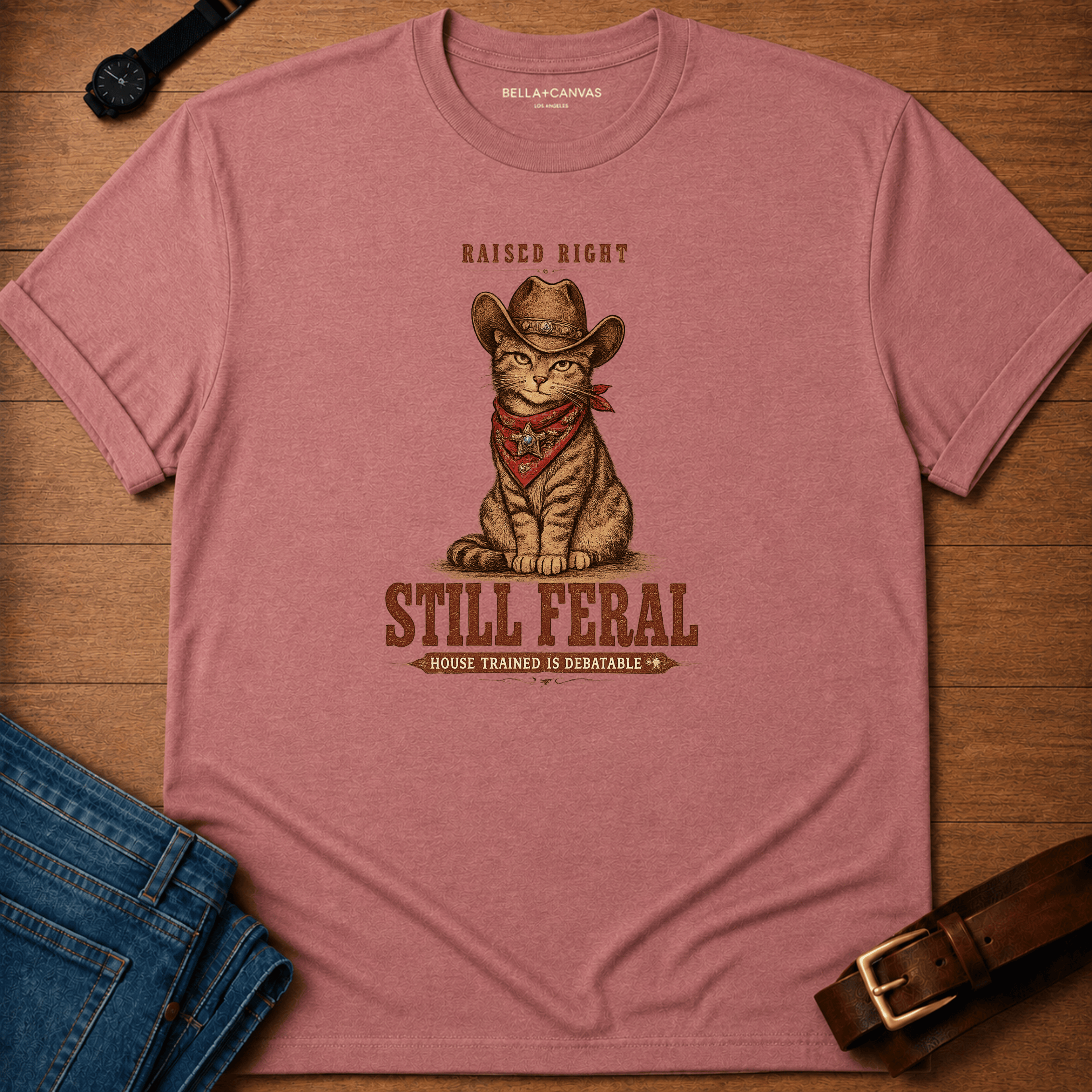 Raised Right Still Feral C T-shirt