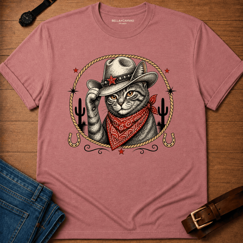 Western Cat Badge T-shirt
