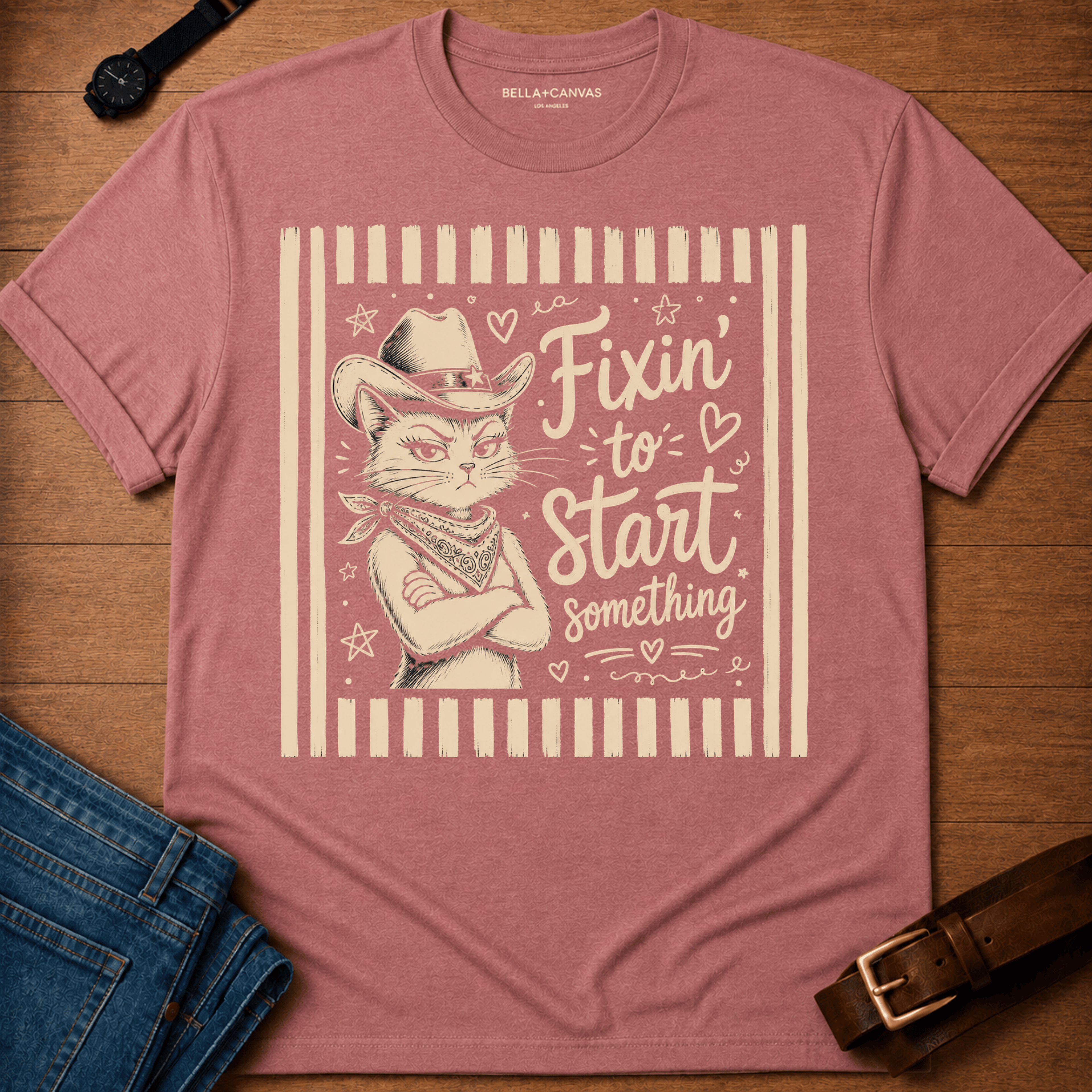 Fixin' to start something stripes t-shirt