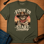 Fixin to start something retro sunset t-shirt