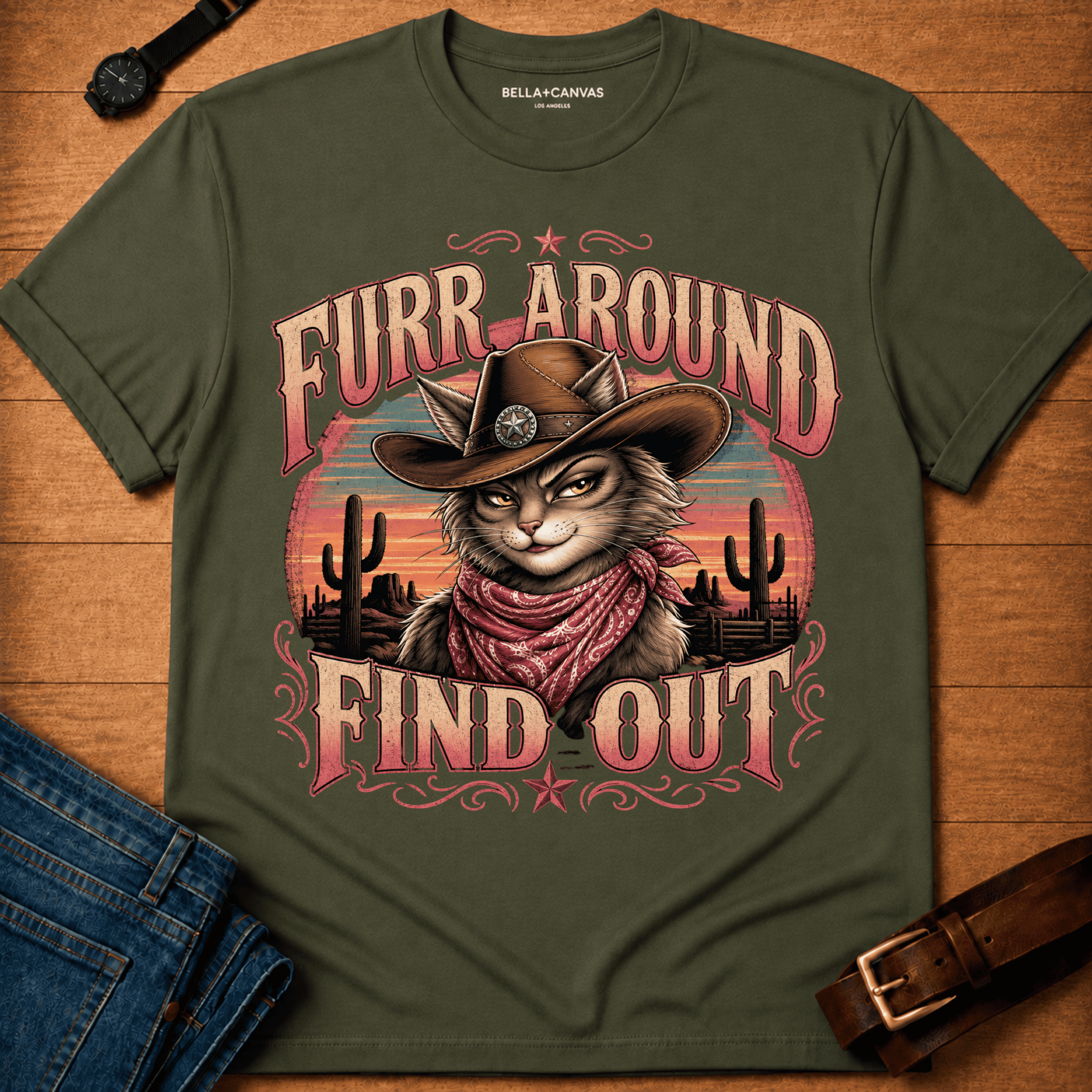 Furr Around Sunset t-shirt