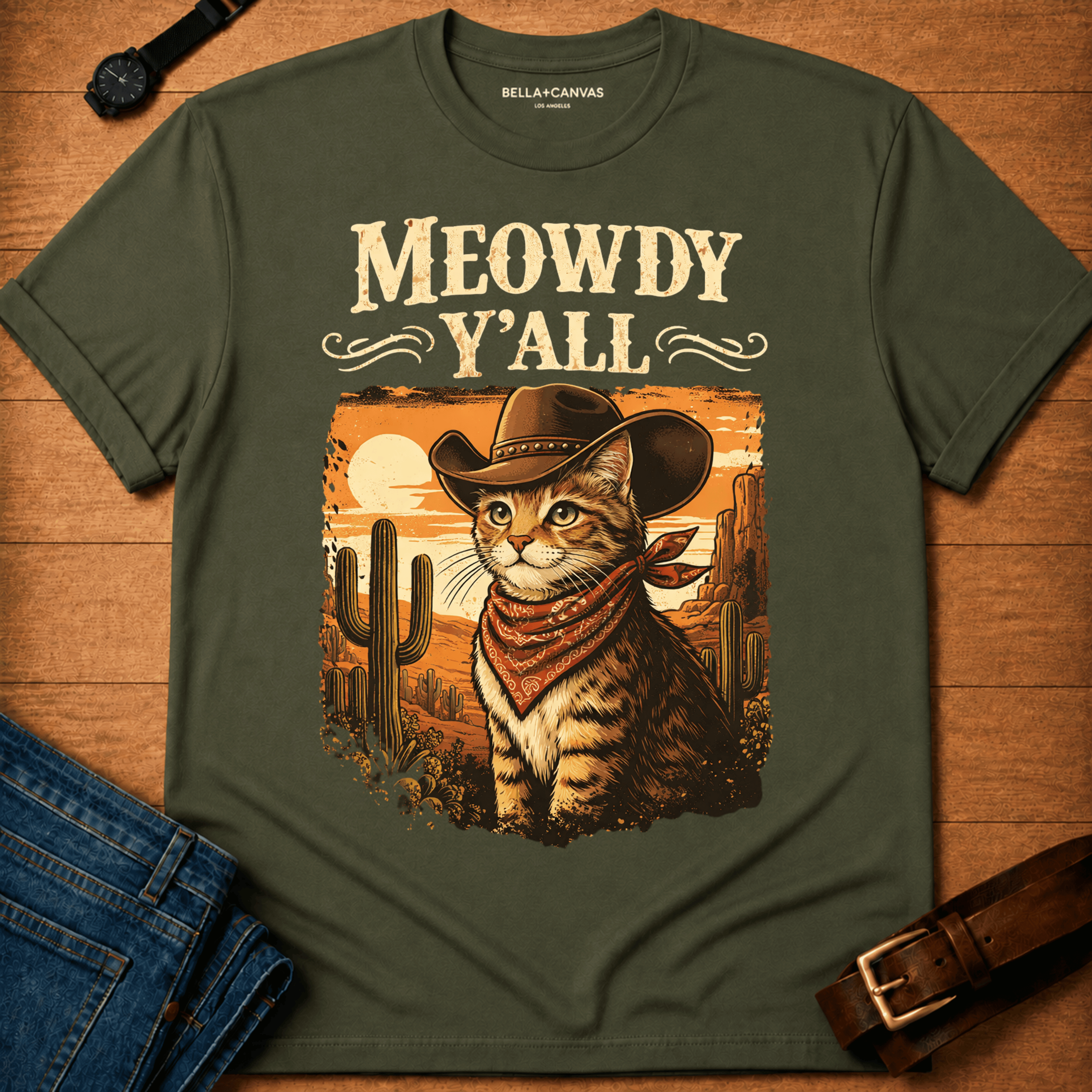 Meowdy Sunset 2 t-shirt