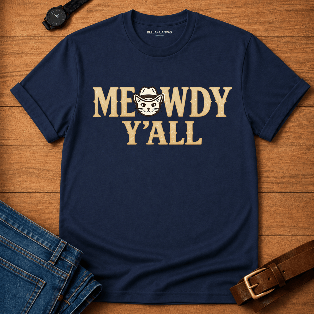Meowdy Y'all Text T-shirt