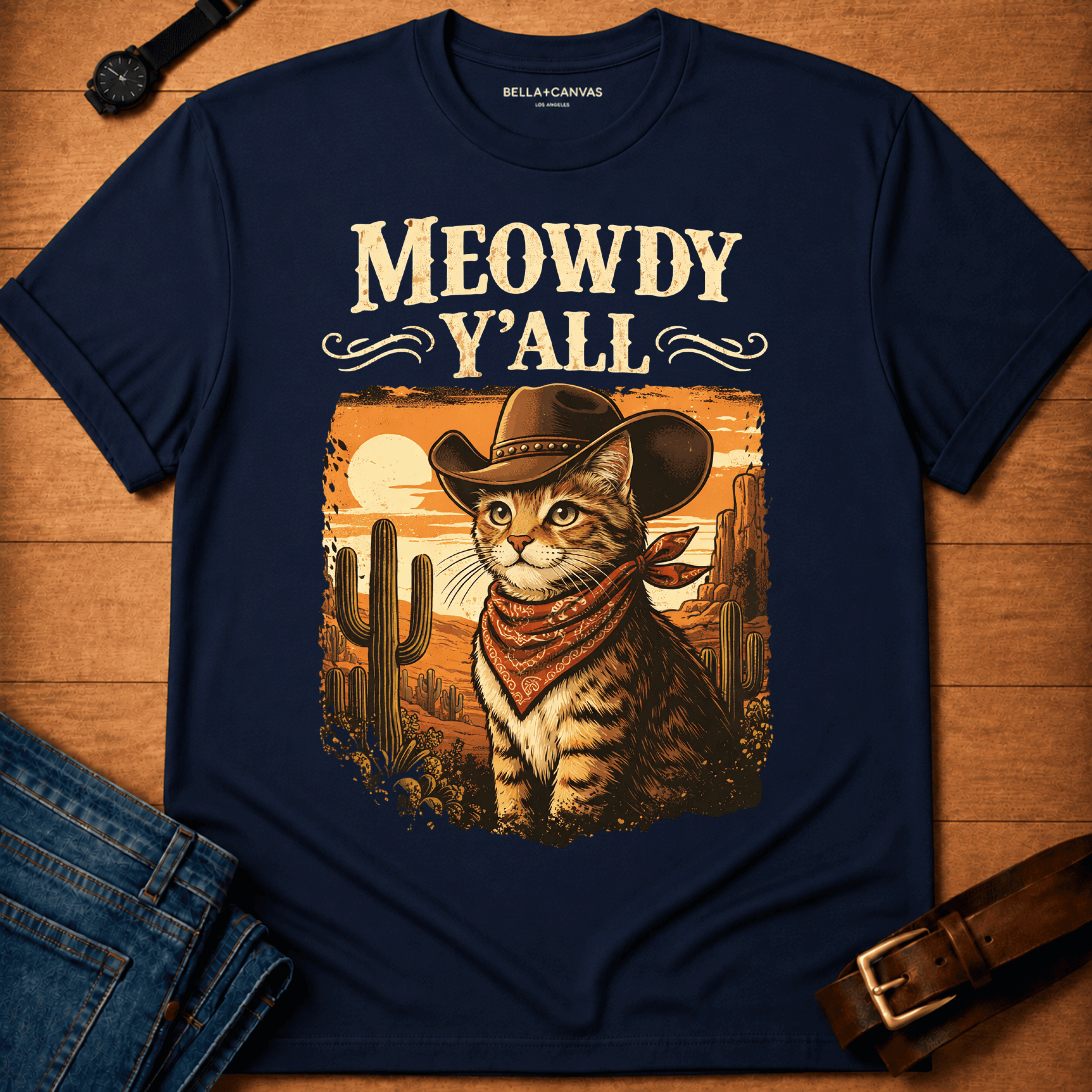 Meowdy Sunset 2 t-shirt