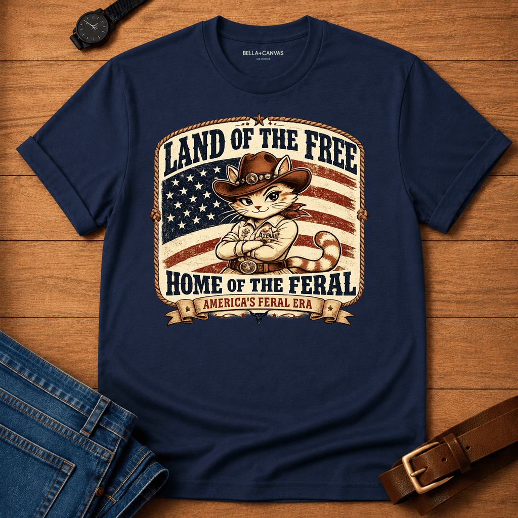 Land of the Free Home of the Feral T-shirt