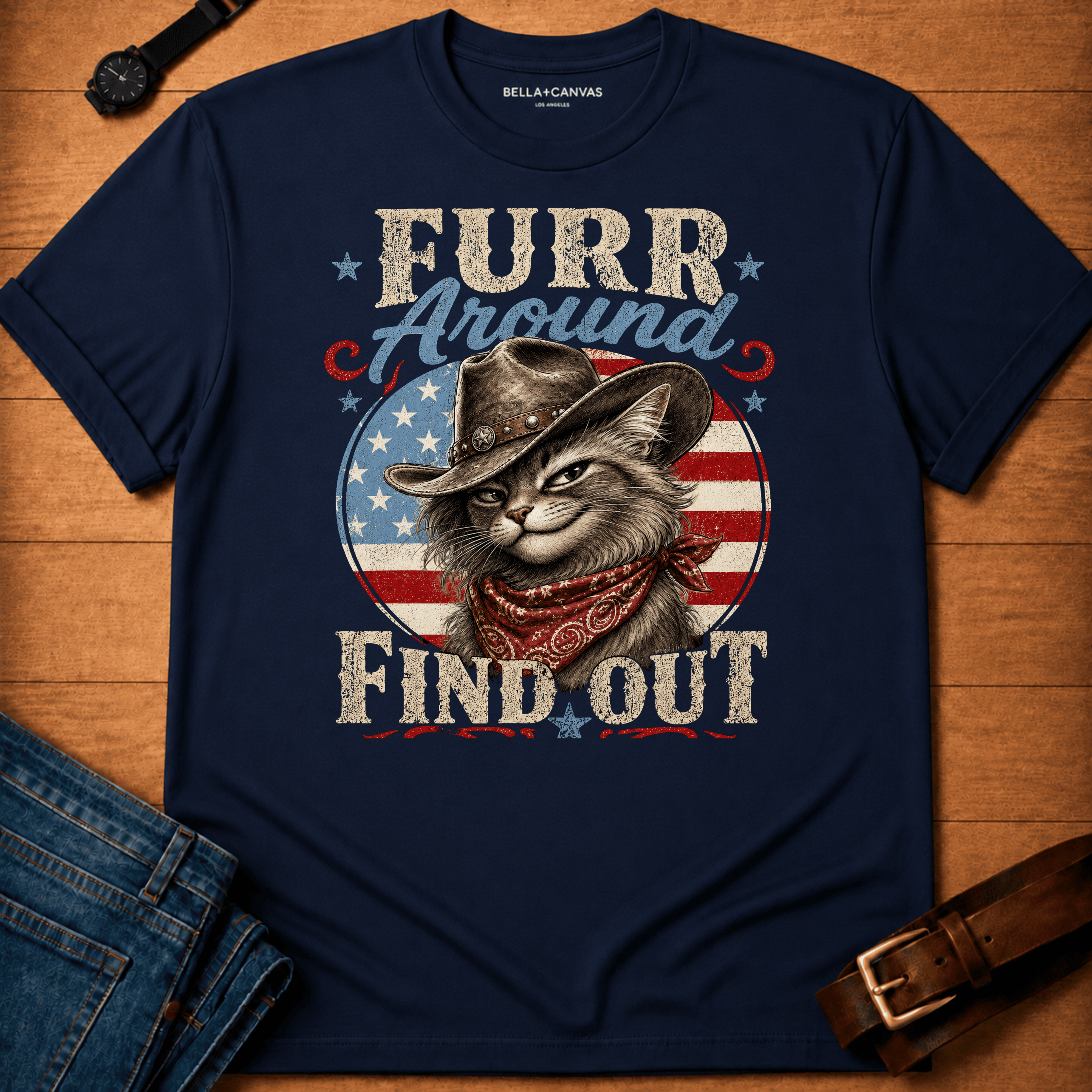 Furr Around Flag t-shirt