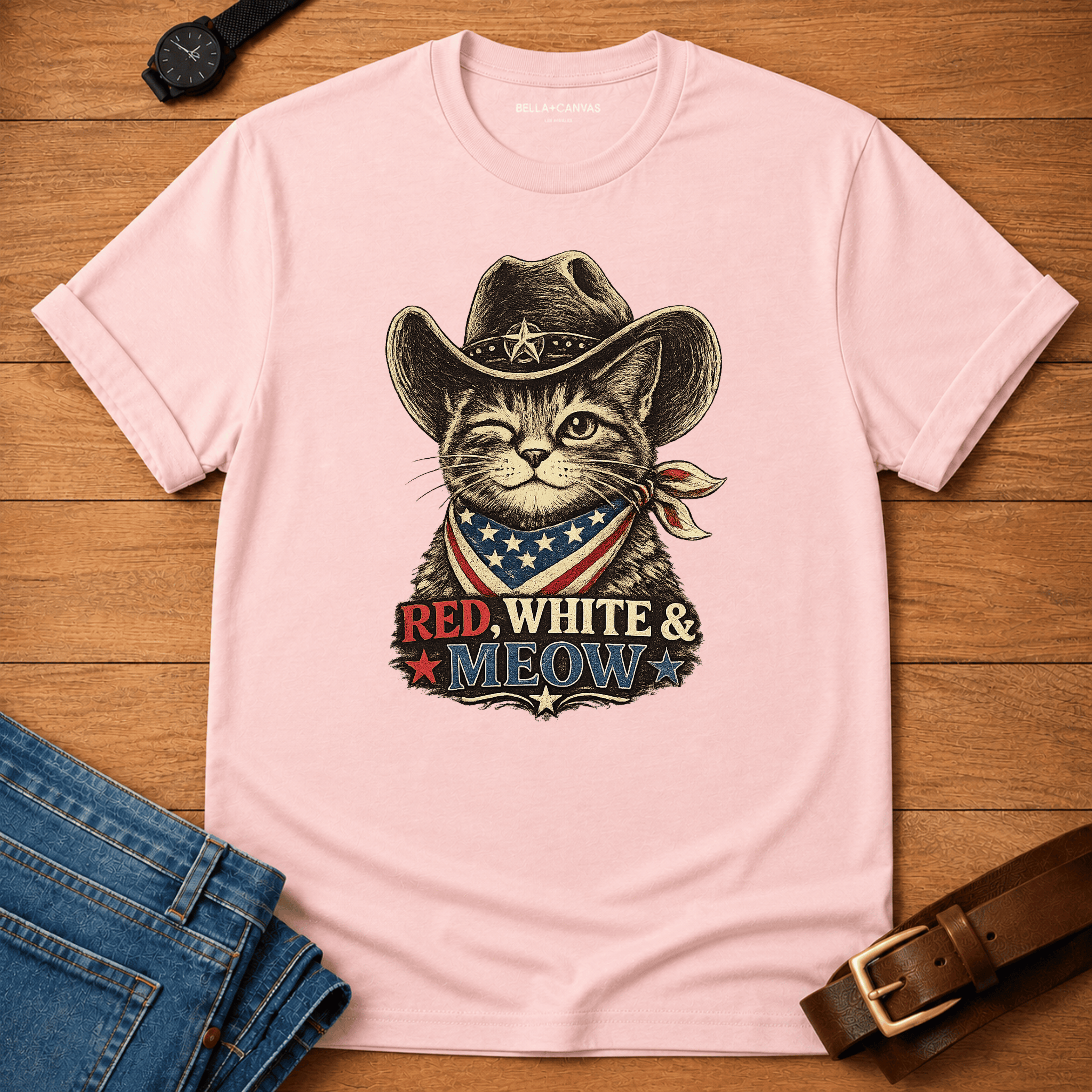 Red White and Meow T-shirt