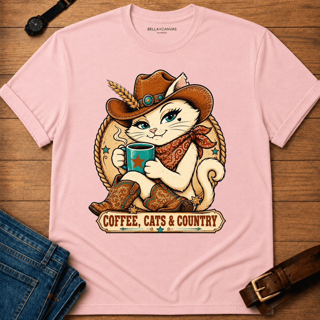 Coffee Cats Country Dixie T-shirt