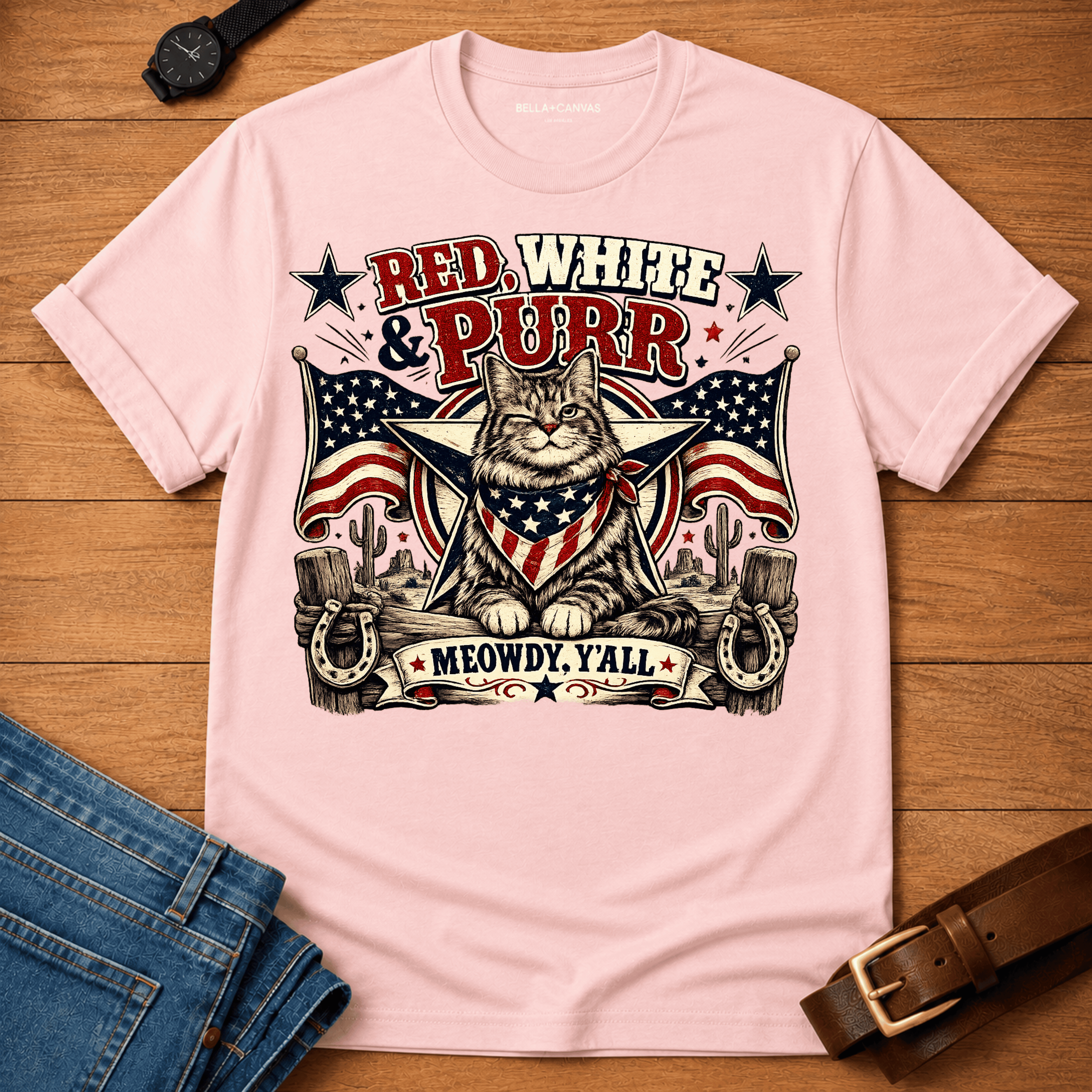 Red White, Purr T-shirt