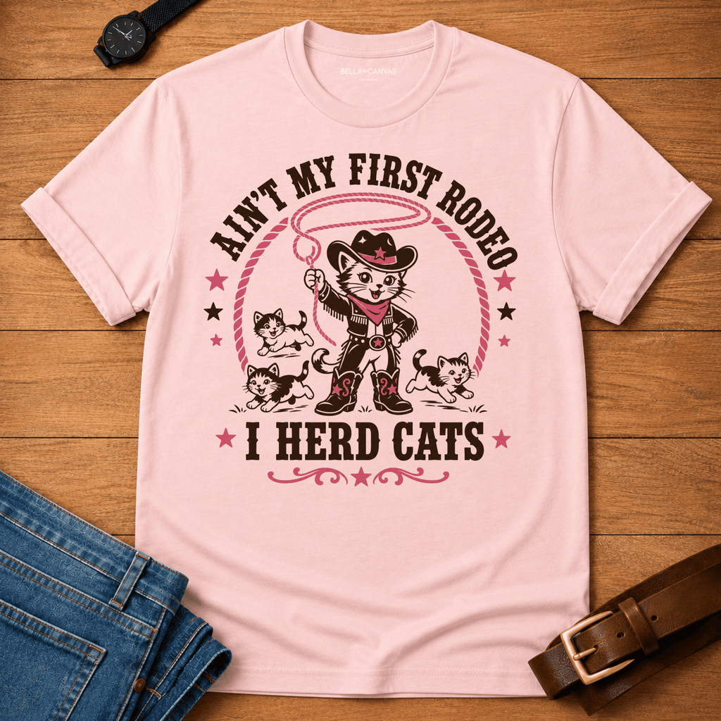 Herd Cats Vintage Pink Trim T-shirt