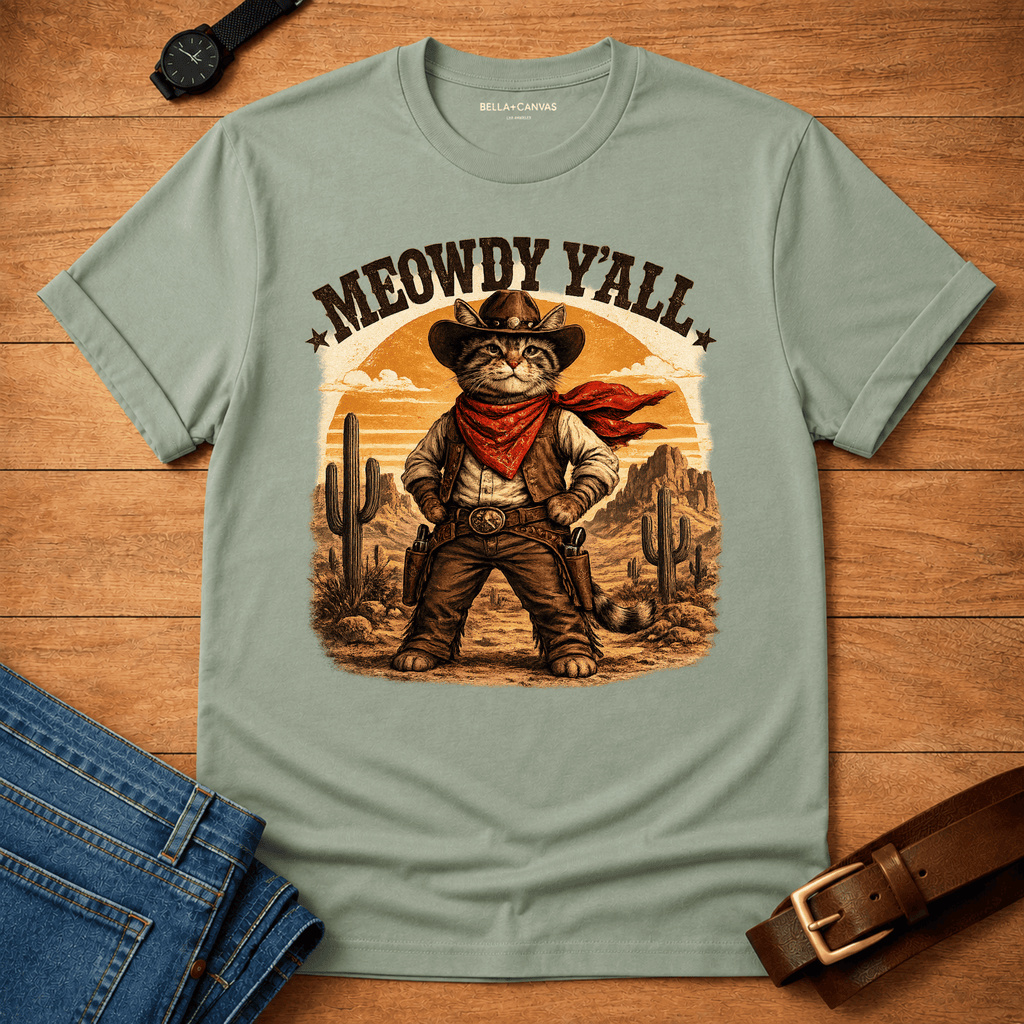Meowdy Y'all Sunset T-shirt