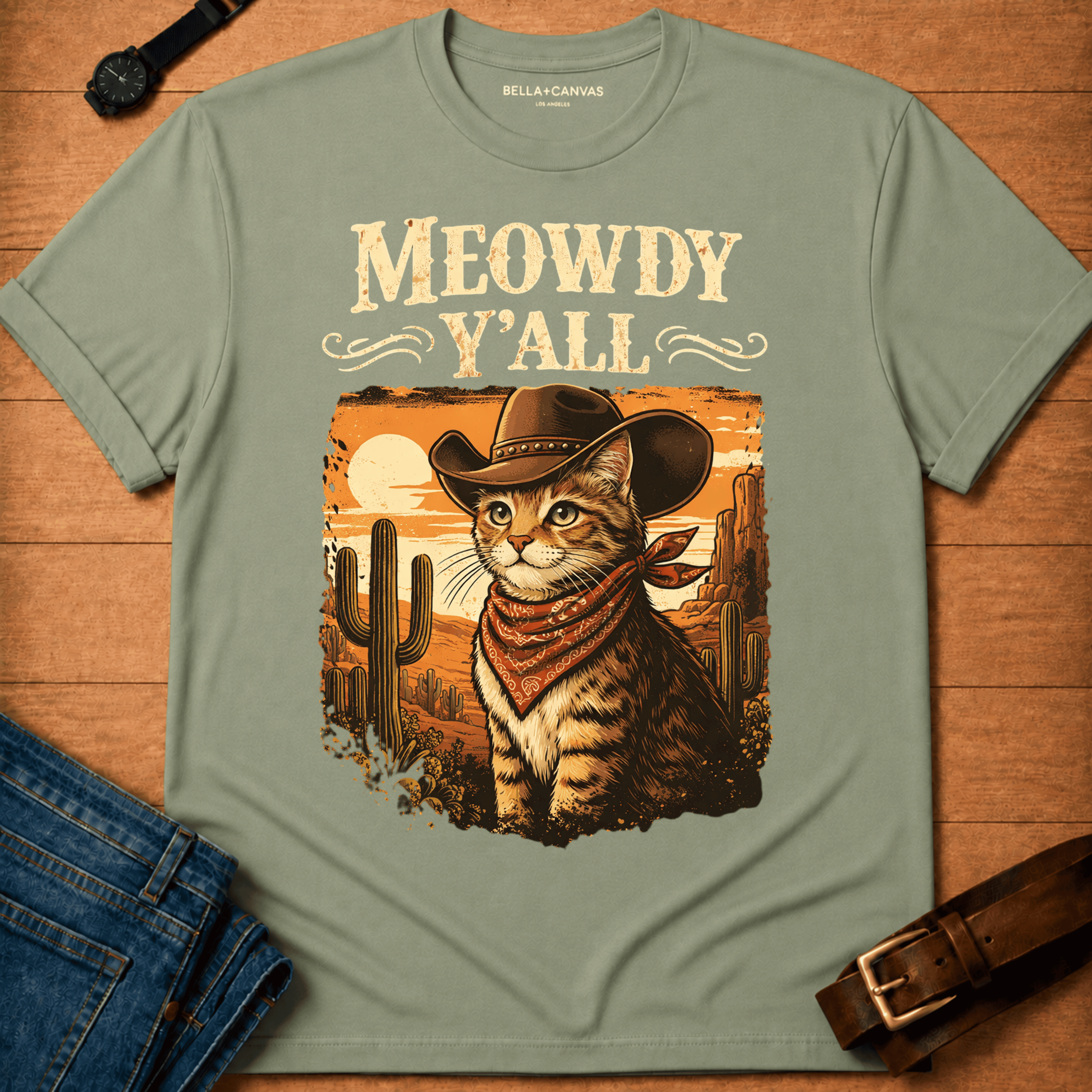 Meowdy Sunset 2 t-shirt