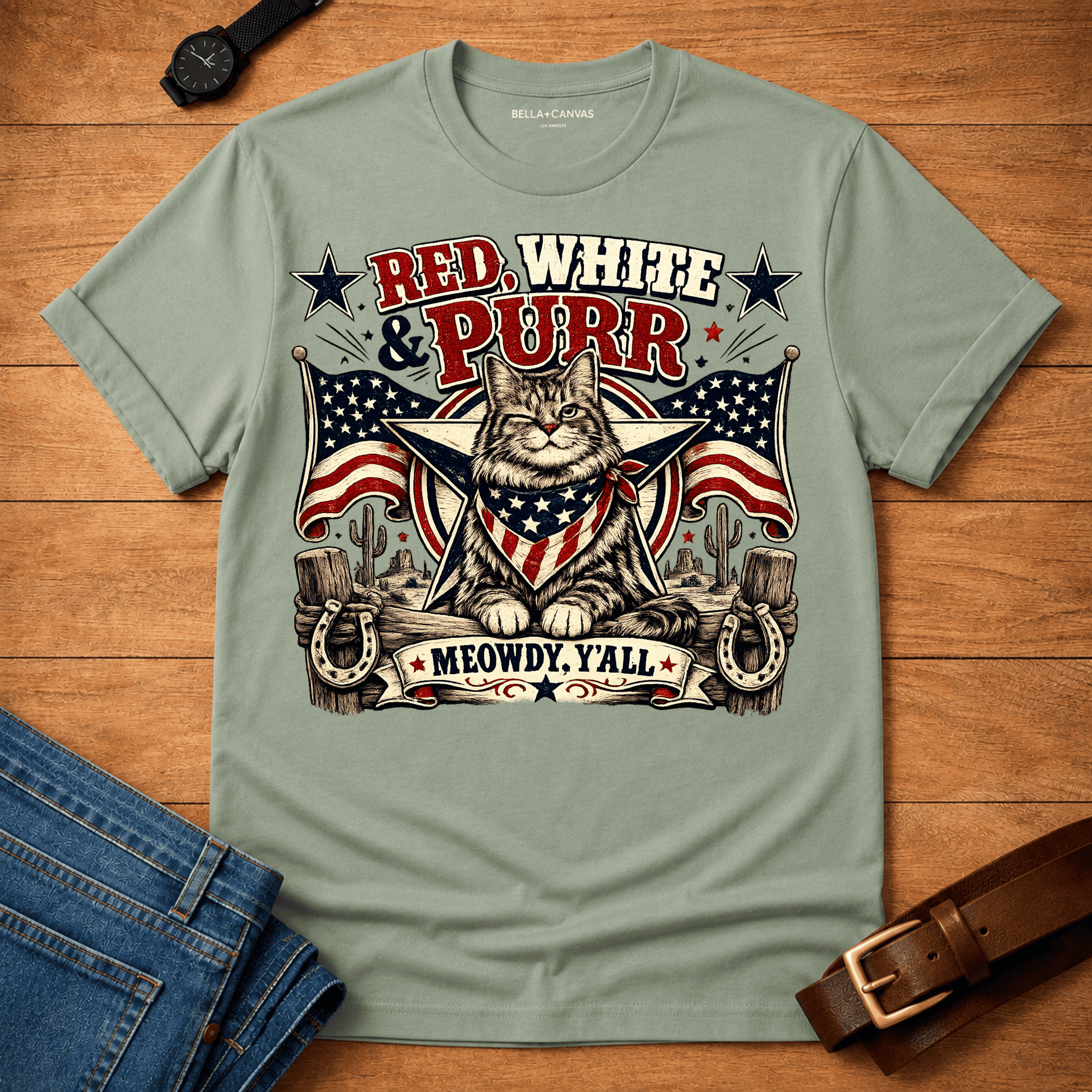 Red White, Purr T-shirt