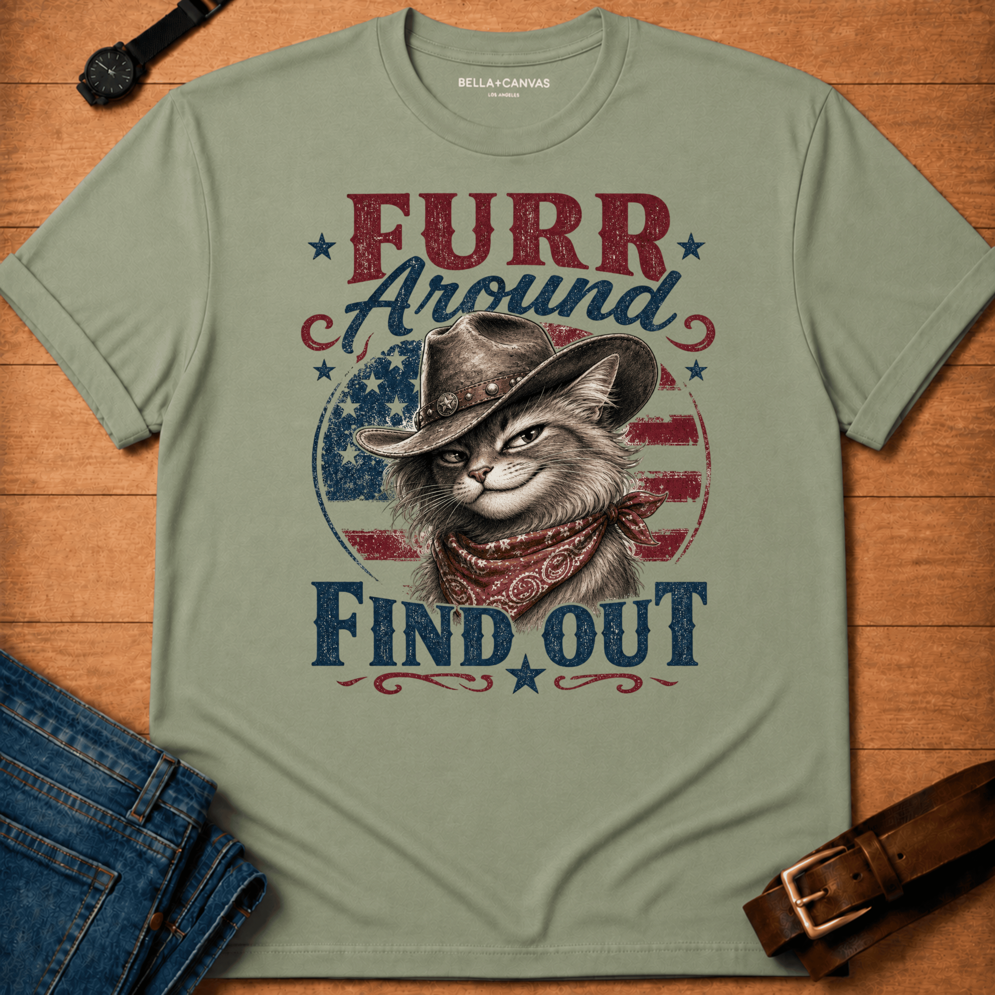 Furr Around Flag t-shirt